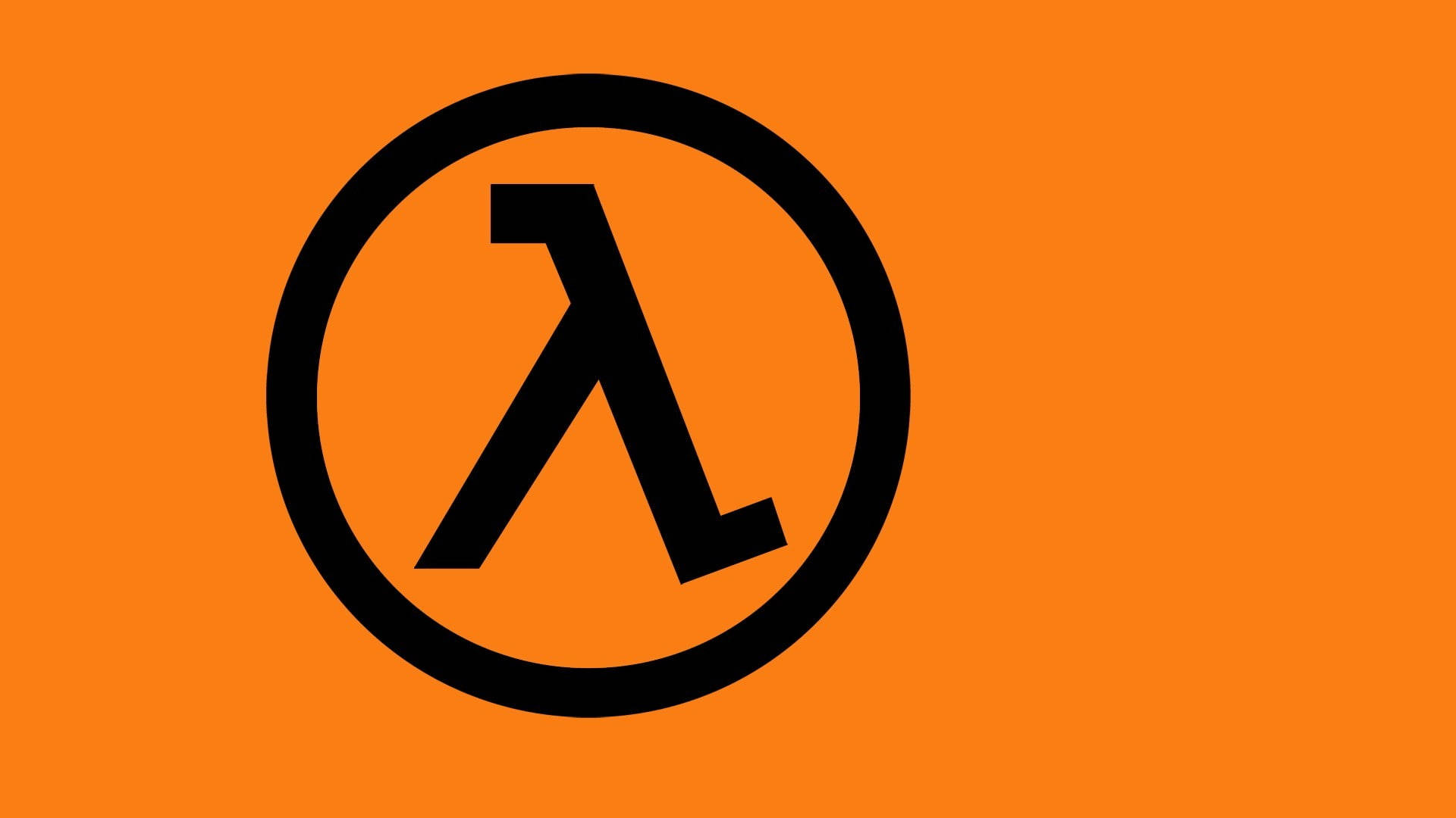 Download Half Life Lambda Logo On Orange Wallpaper