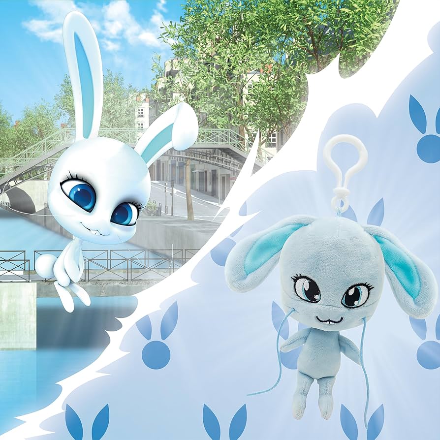 Miraculous Ladybug Kwami 5 Inch Lifesize Backpack Keychains The Rabbit Clip On Toys Ladybug And Cat Noir Accessories, Keychain Plush Stocking Stuffer For Kids And Collectors