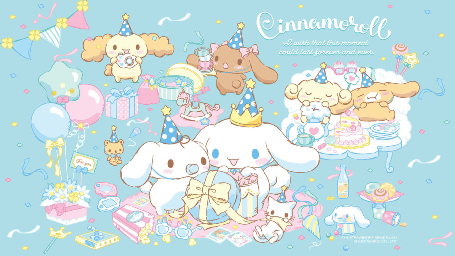Download Cinnamoroll Celebration Aesthetic Wallpaper