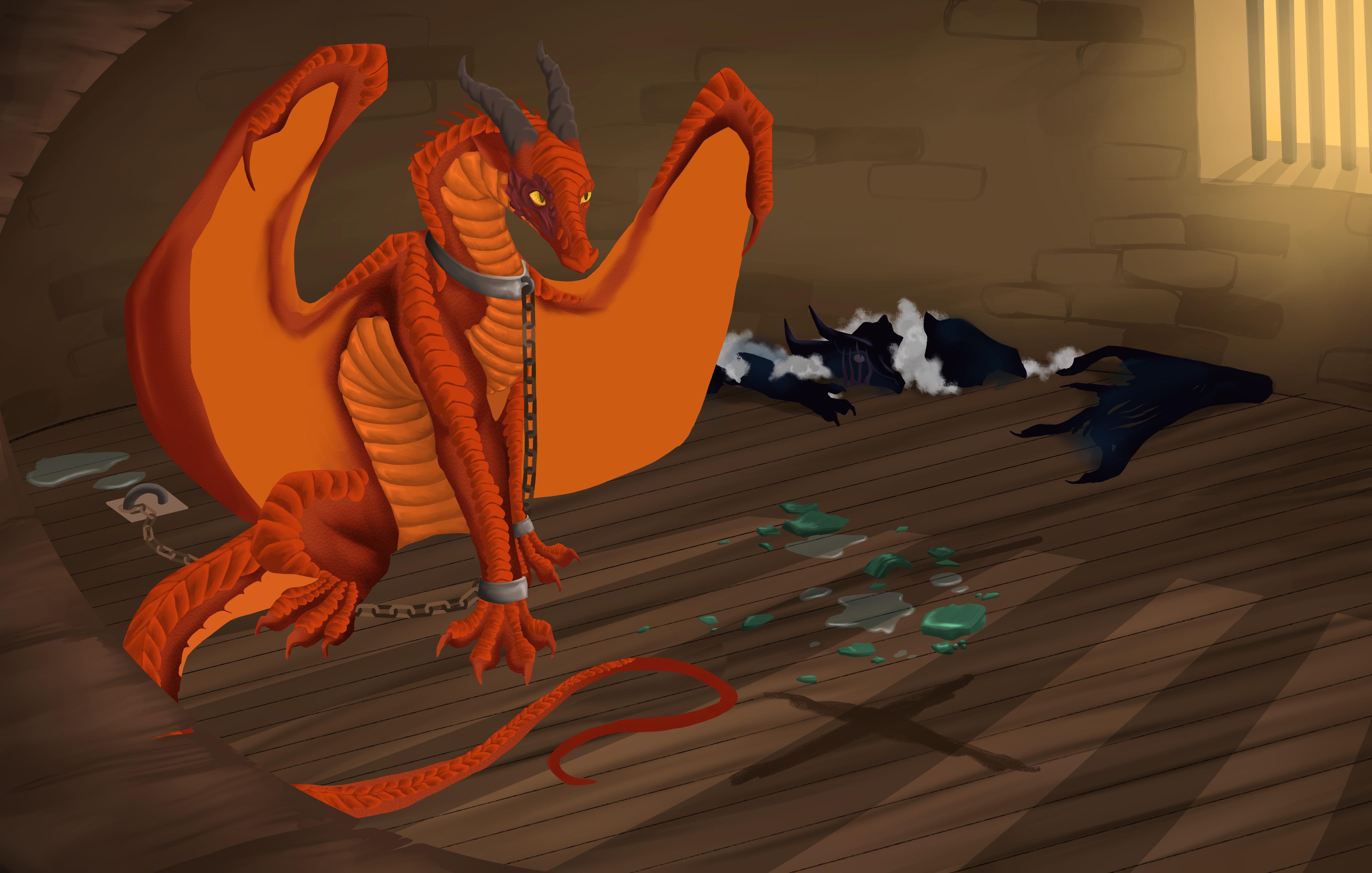 Queen Scarlet update! now only the shading and maybe a few extra decor features and i'm done. her scales nearly killed me