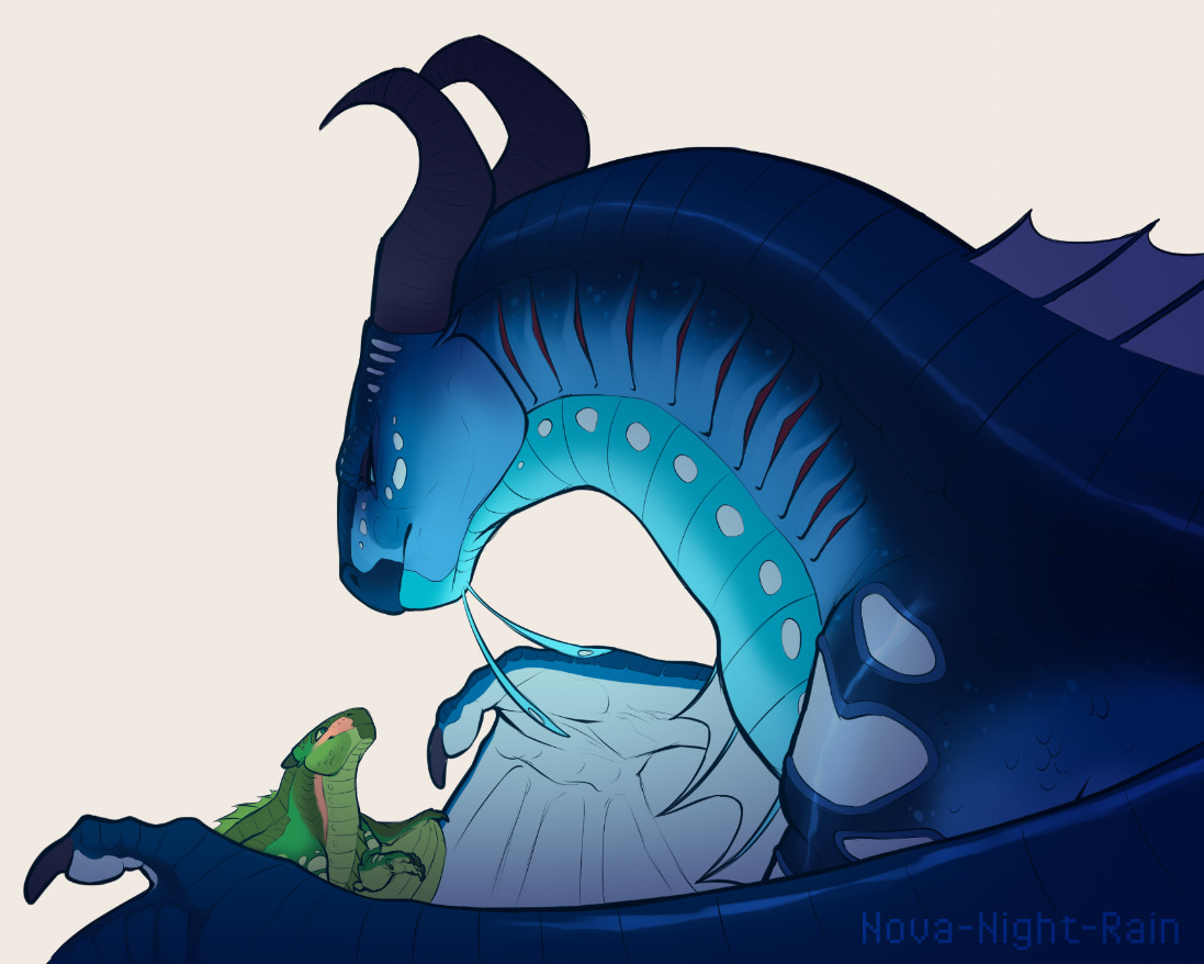 Queen Coral and Auklet I actually really like this so I'm posting it separately from the ask c': Versions with and without the