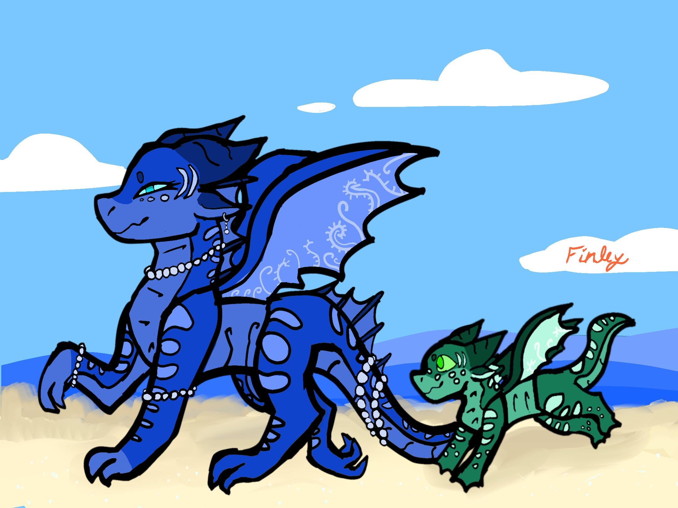 I drew Queen Coral and Auklet :)