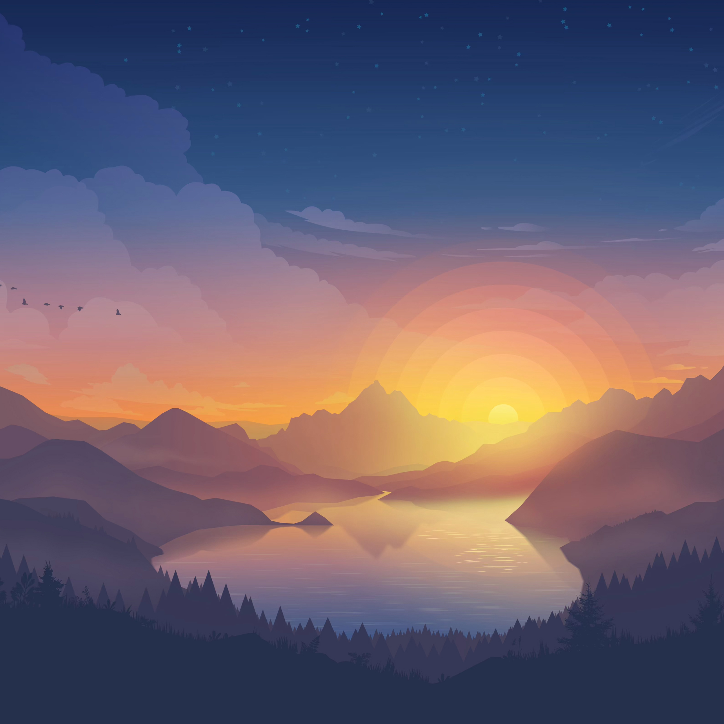 Vector Landscape, our First Dynamic Wallpaper for macOS Mojave and higher (it will change colors every 2 hours!)