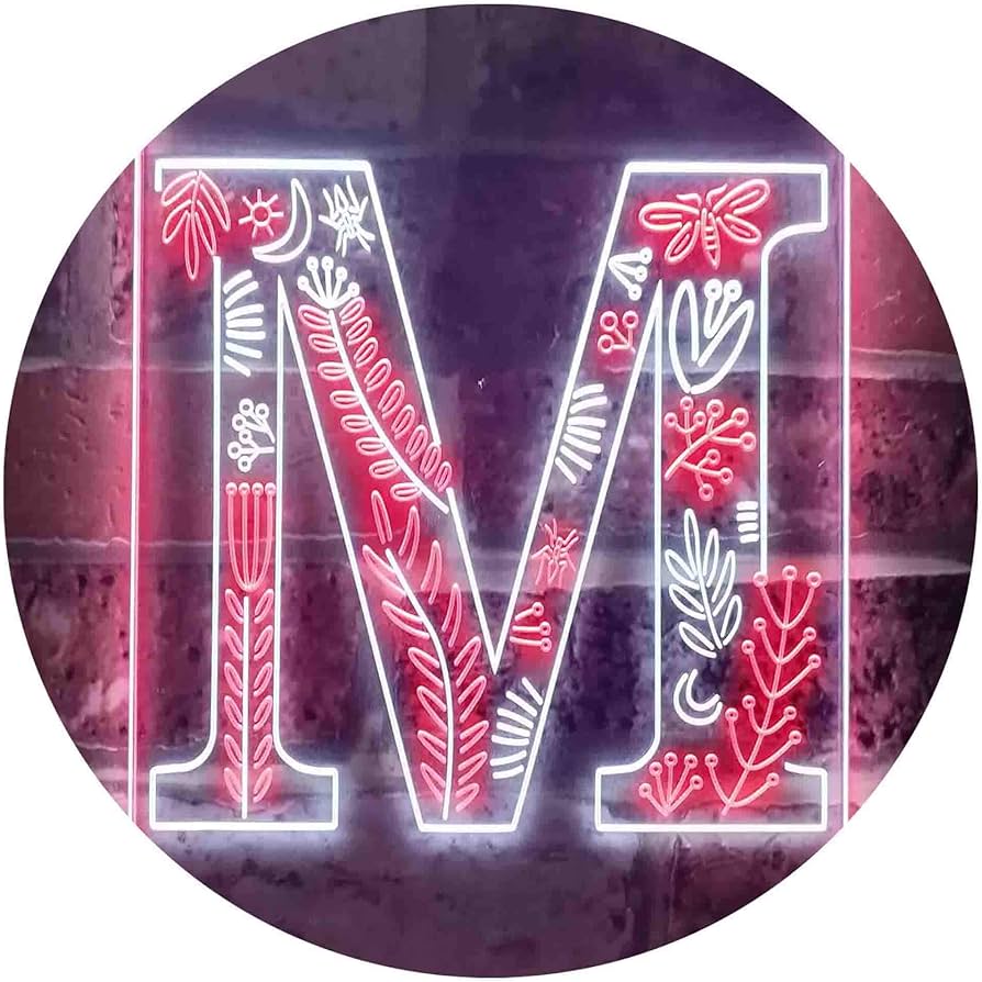 Amazon.com, ADVPRO Letter M Initial Monogram Family Name Dual Color LED Neon Sign White & Red 8.5 X 12 St6s23 I3450 Wr, Tools & Home Improvement