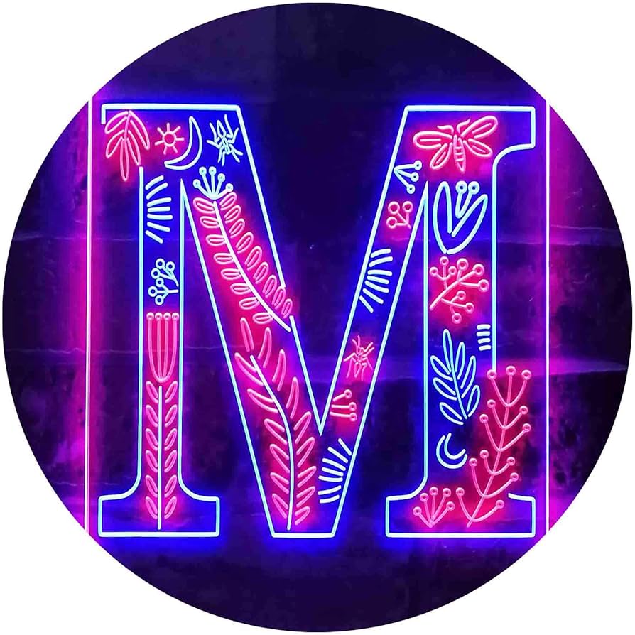 Amazon.com, ADVPRO Letter M Initial Monogram Family Name Dual Color LED Neon Sign Blue & Red 16 X 24 St6s46 I3450 Br, Tools & Home Improvement