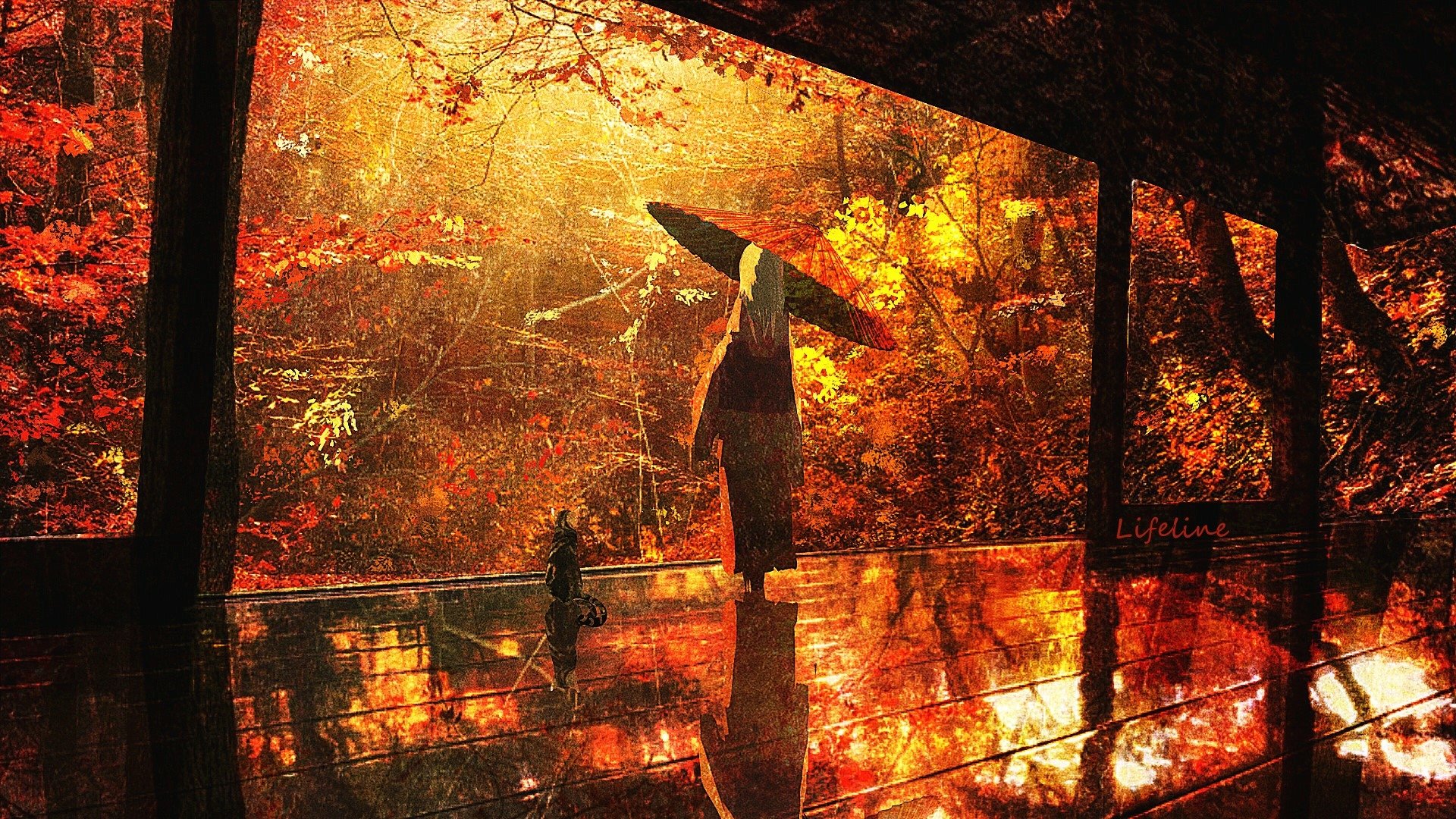 Autumn Serenity: Original Anime HD Wallpaper