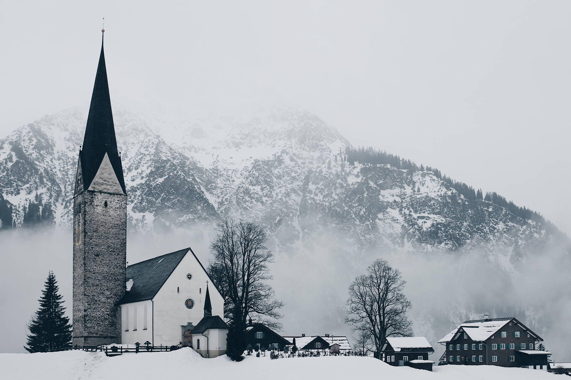 Download Cozy Winter Small Town Wallpaper