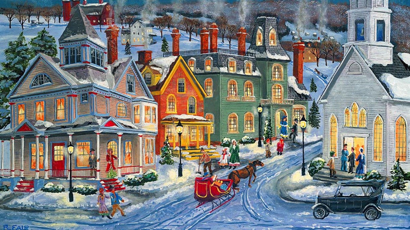 Winter Village: A Cozy Holiday Christmas Scene