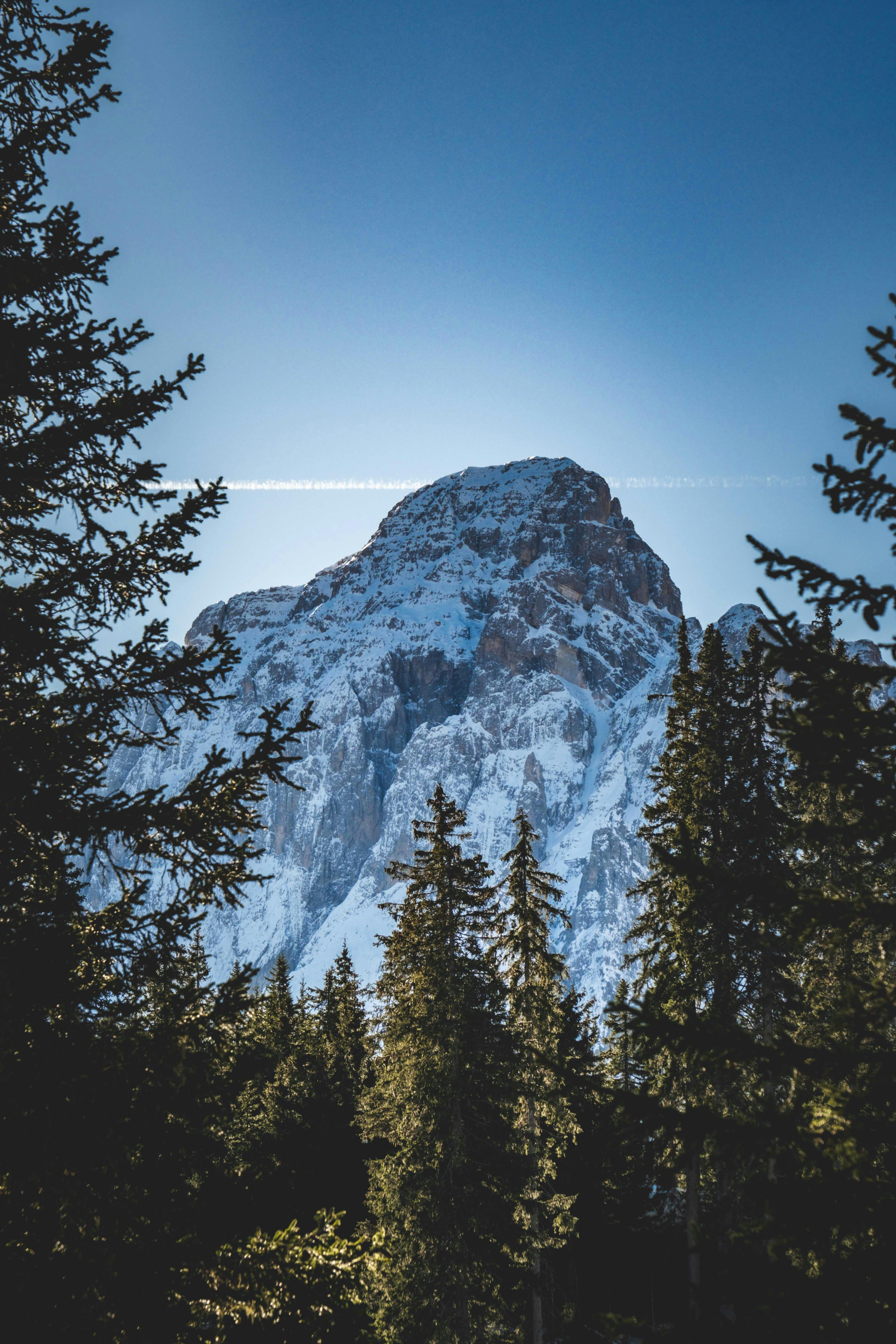 Tall Mountain Peak During Winter · Free