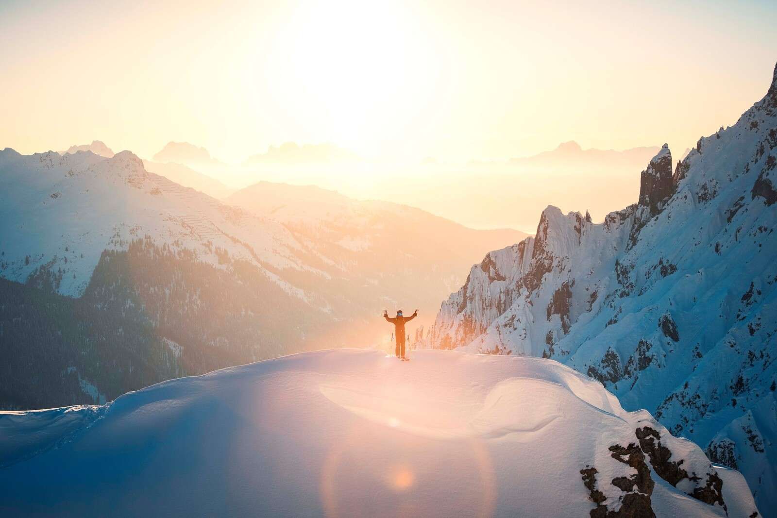 Wall Mural above mountain peaks