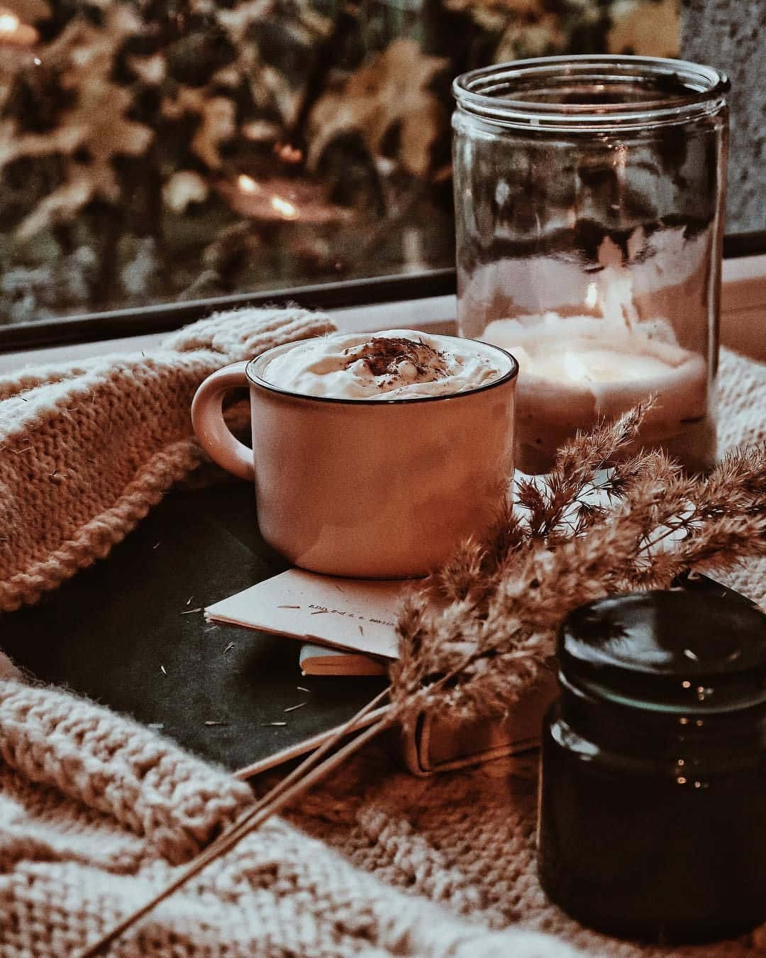 Download Cozy Winter Evening Coffee Wallpaper