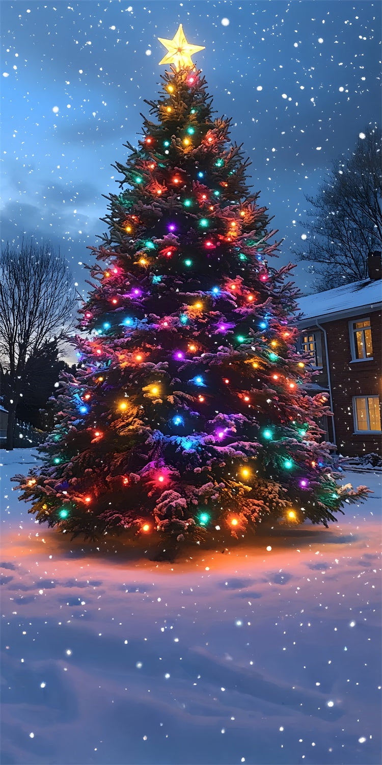 Christmas Tree Sweep Sparkling Lights Backdrop BRP10 559