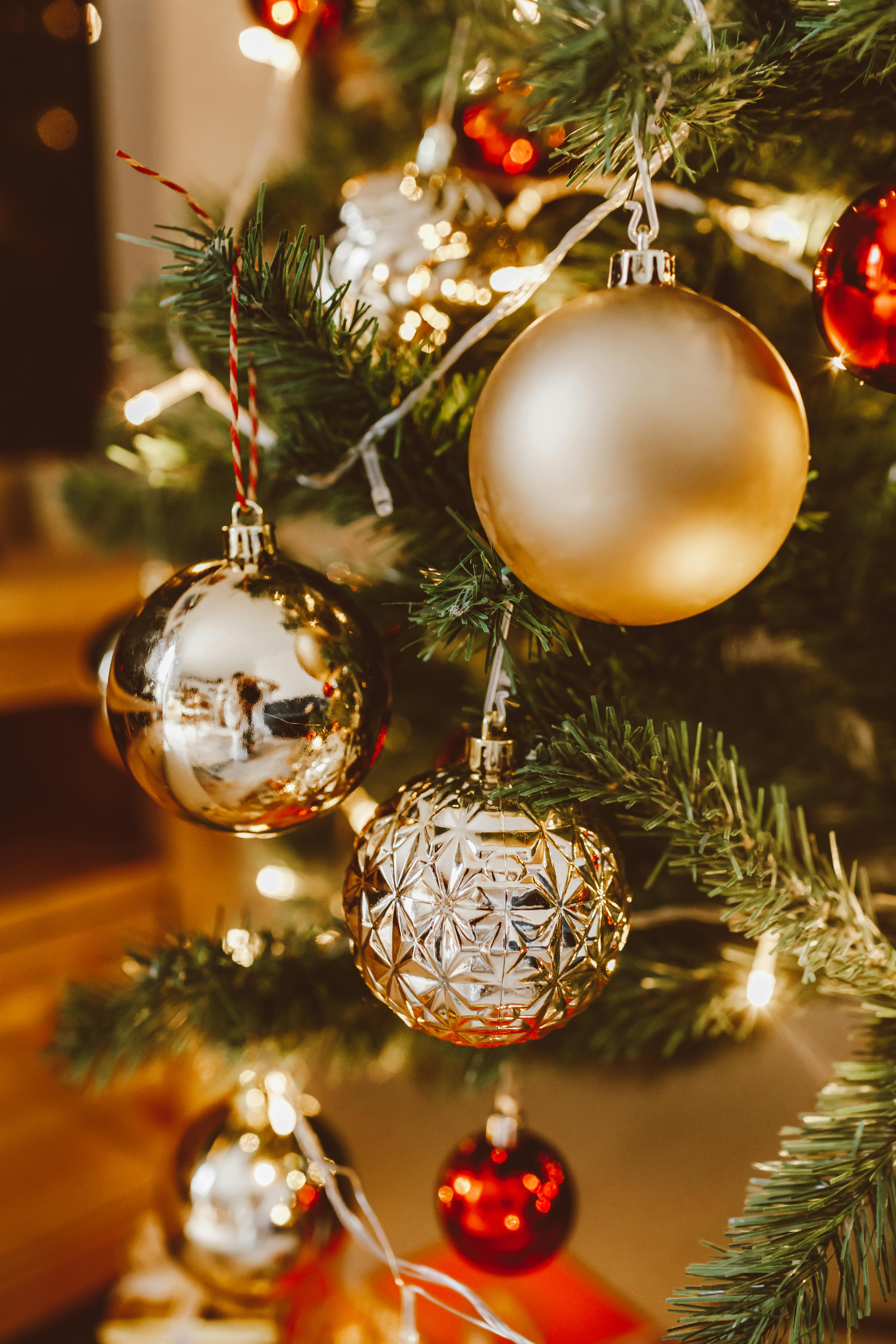 Christmas Balls Hanging on a Christmas Tree · Free