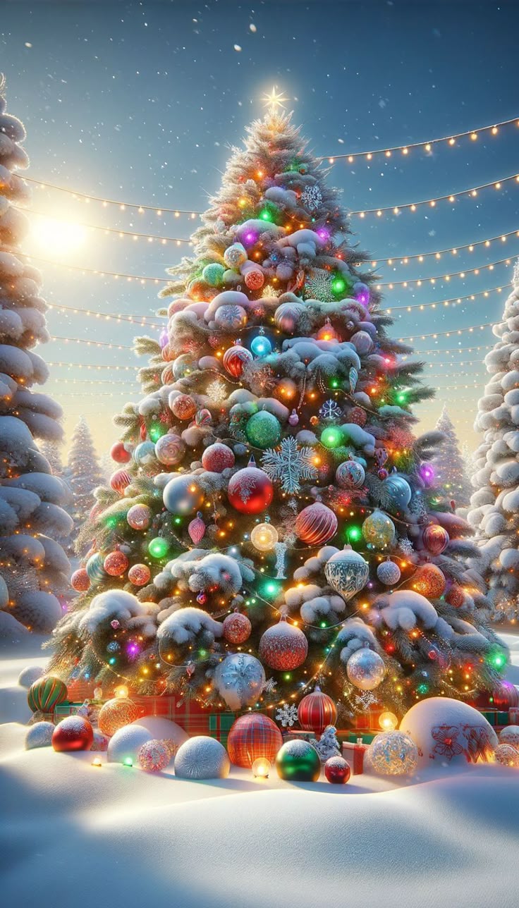 Christmas Trees Phone Wallpaper Background for Christmas (100% Free)