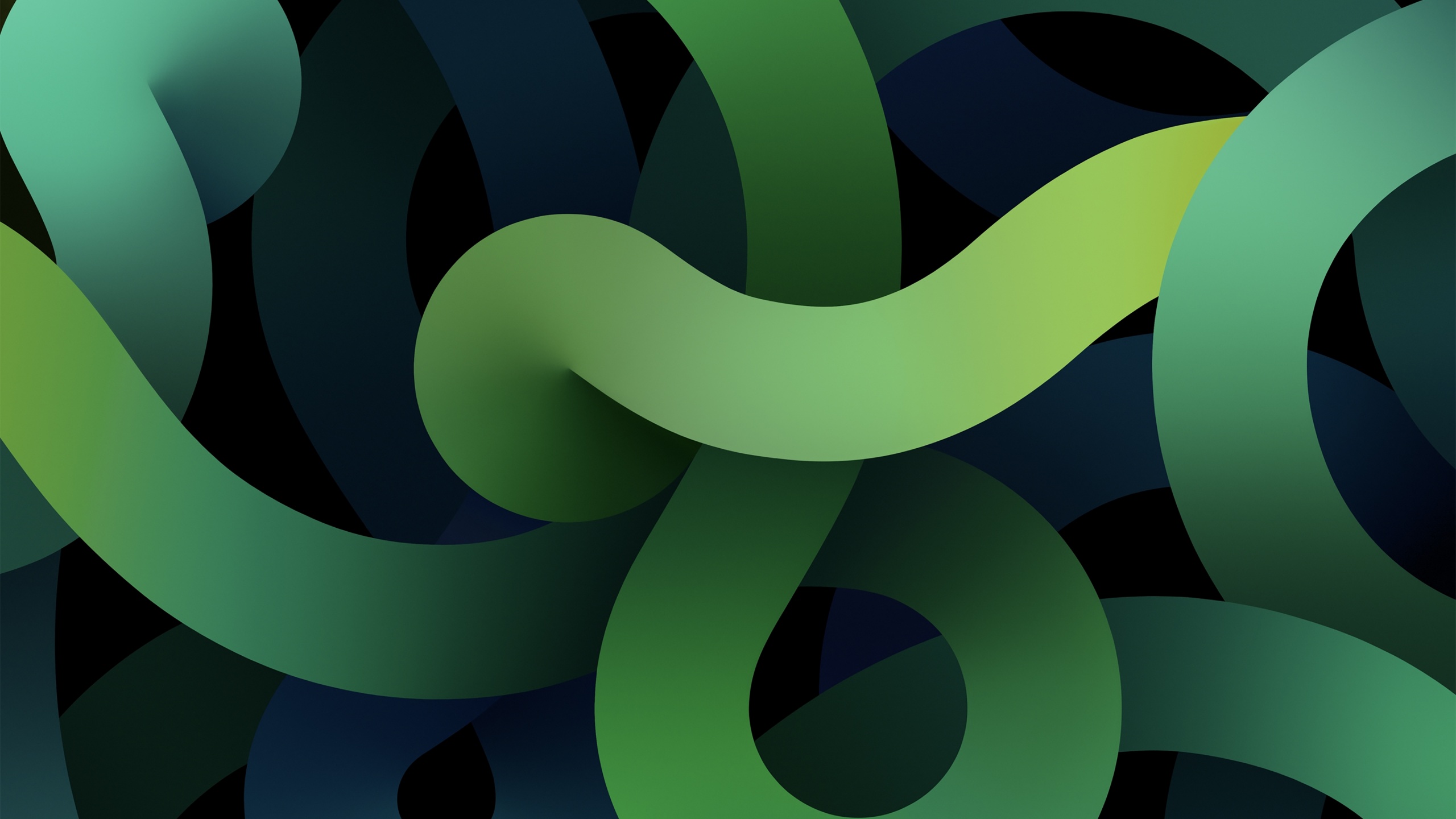 iPadOS 14 Wallpaper 4K, Green, iPad Air 2020, Dark, Stock
