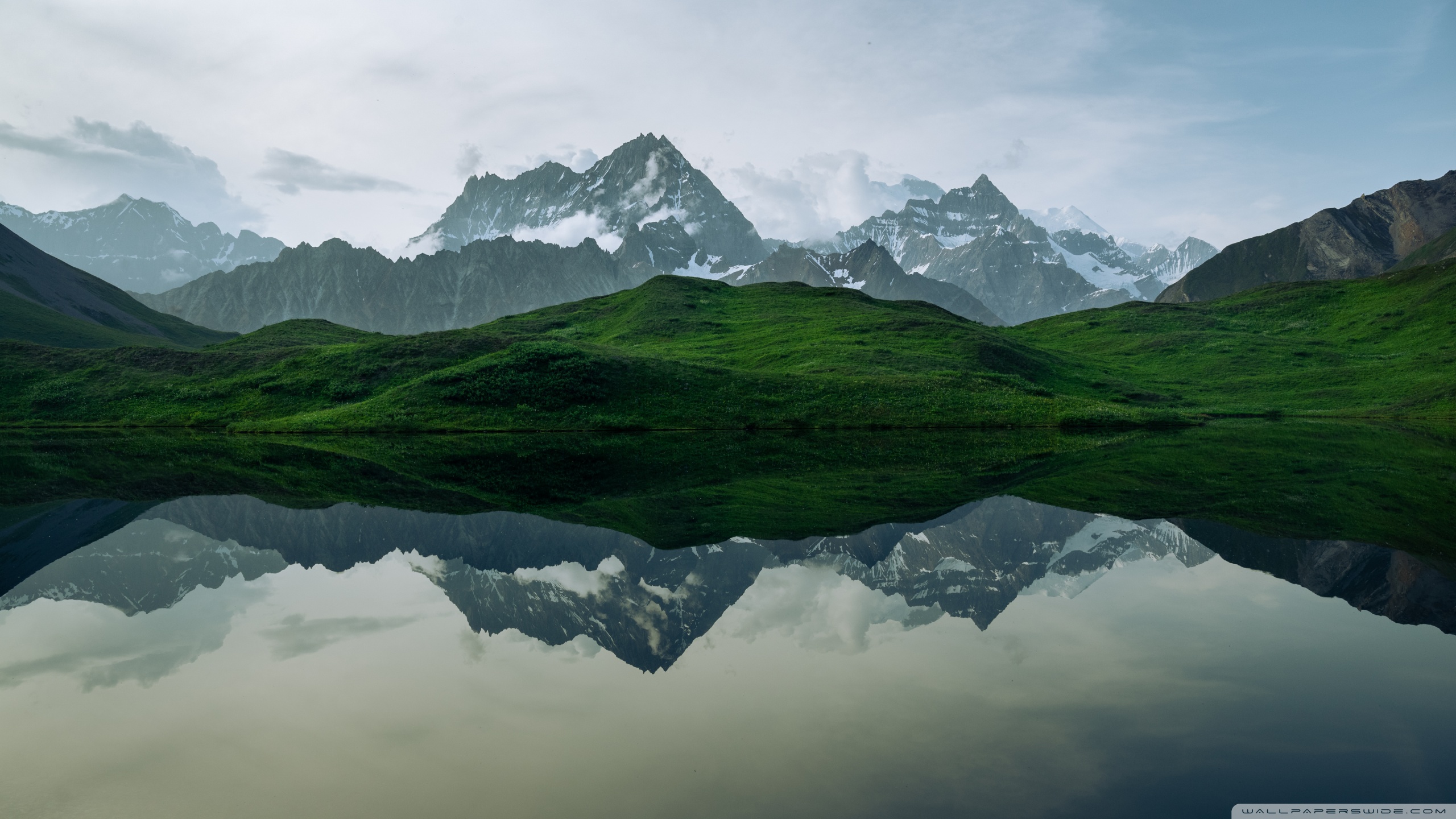Serene Lake, Green Pasture and Majestic Mountain View 4K UHD Wallpaper for UltraHD Desktop and TV, Widescreen and UltraWide Display, Dual Monitor, Smartphone and Tablet Devices