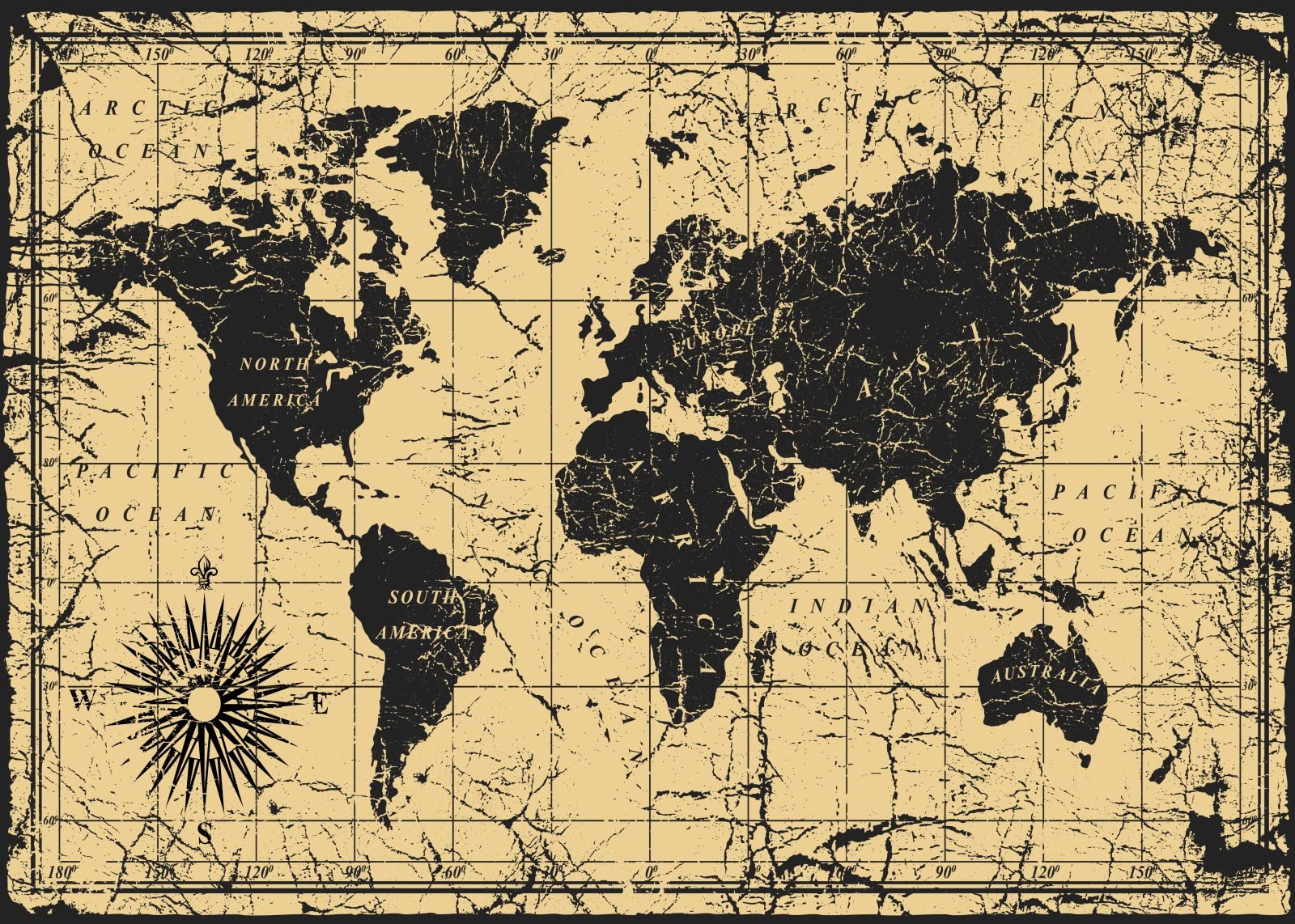 Amazon.com, BELECO Ancient Old Map Photography Backdrop Fabric 10x6.5ft Historical Black World Map Photo Background Wallpaper Grunge Map Wall Decor Party Backdrop Kids Adults Portrait Shooting Photo Booth Props