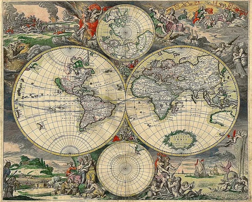 Custom Nautical Map Wallpaper Antique World Map Mural, Ideal For Living Room, Bedroom, Office, High Definition Wall Decor From Dhgate Wallpaper 35.18
