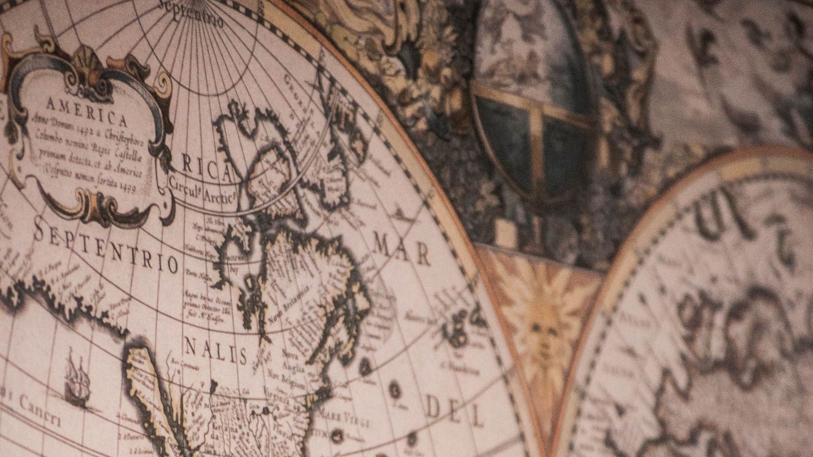 Download wallpaper 1600x900 world map, map, ancient, geography widescreen 16:9 HD background