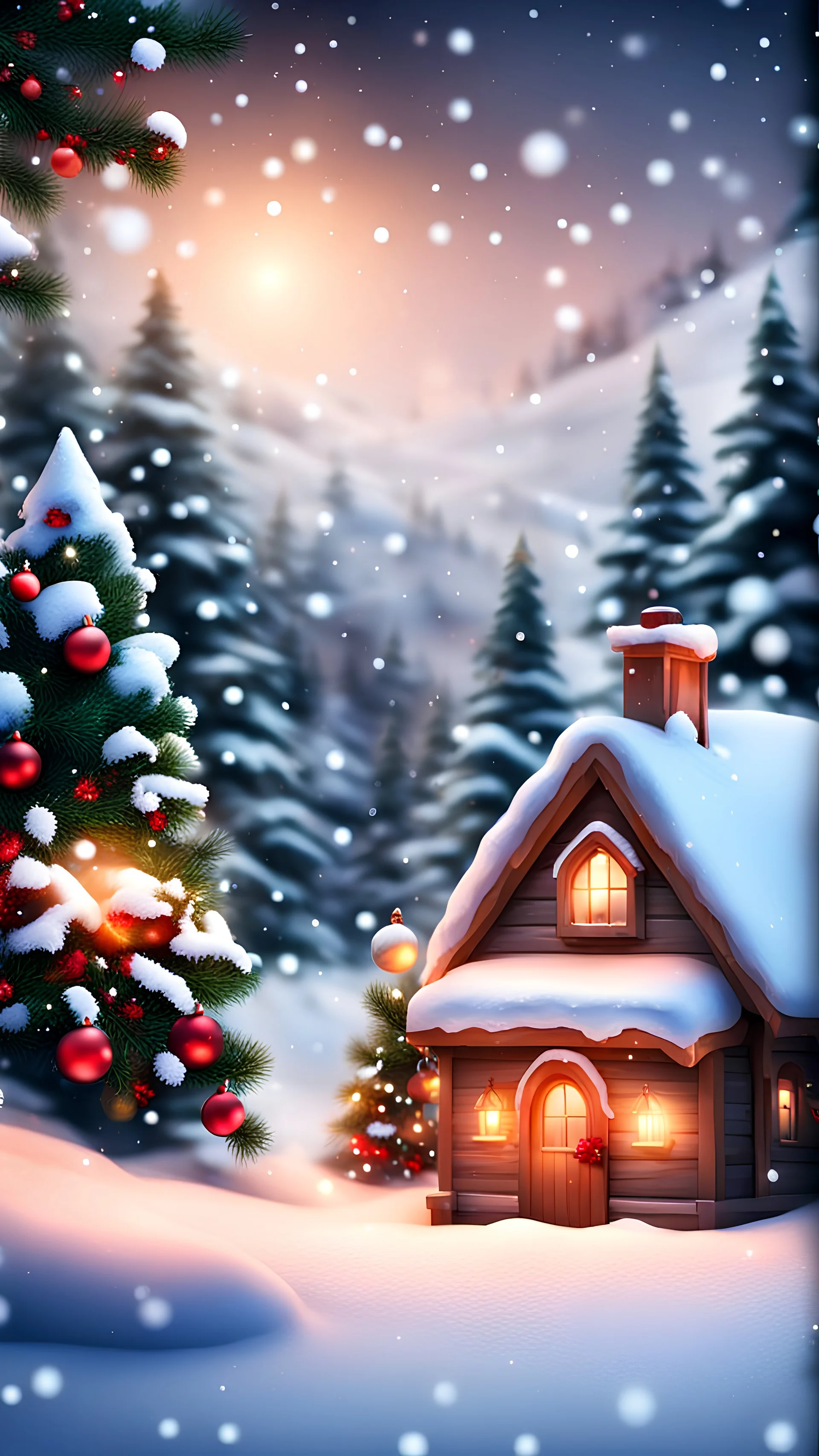 Christmas background for mobile, real