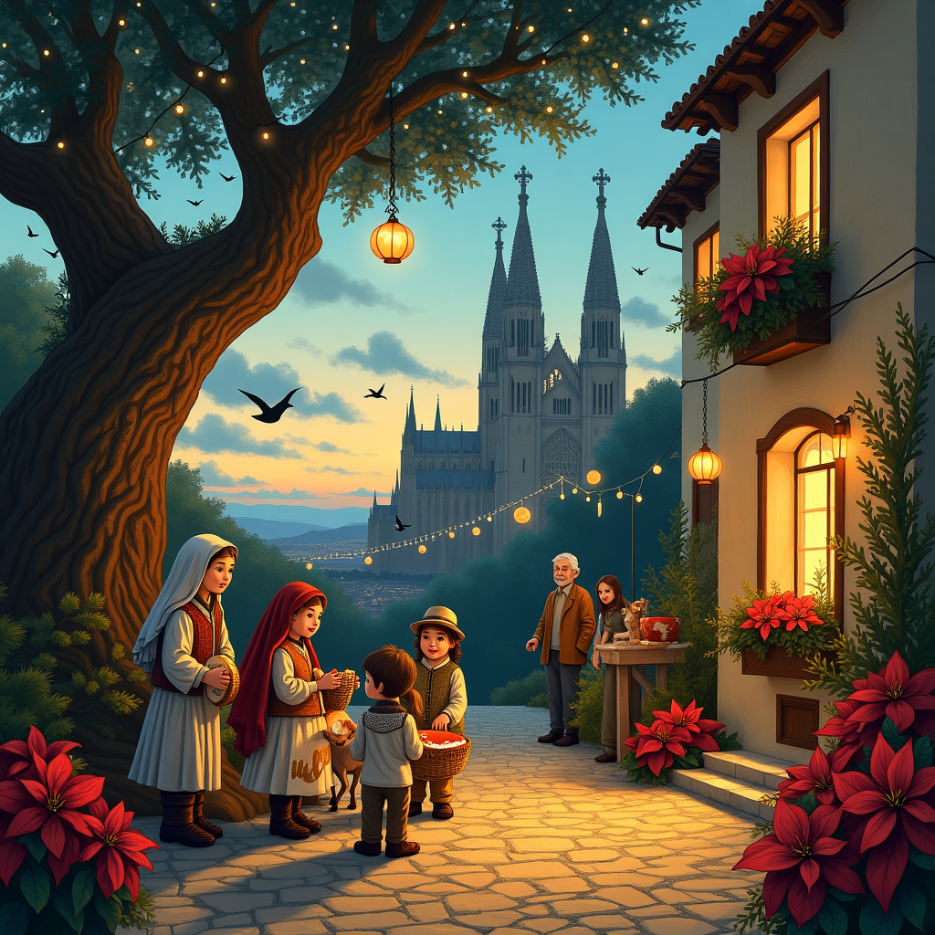 Spanish Village Christmas Cards Robot Cards