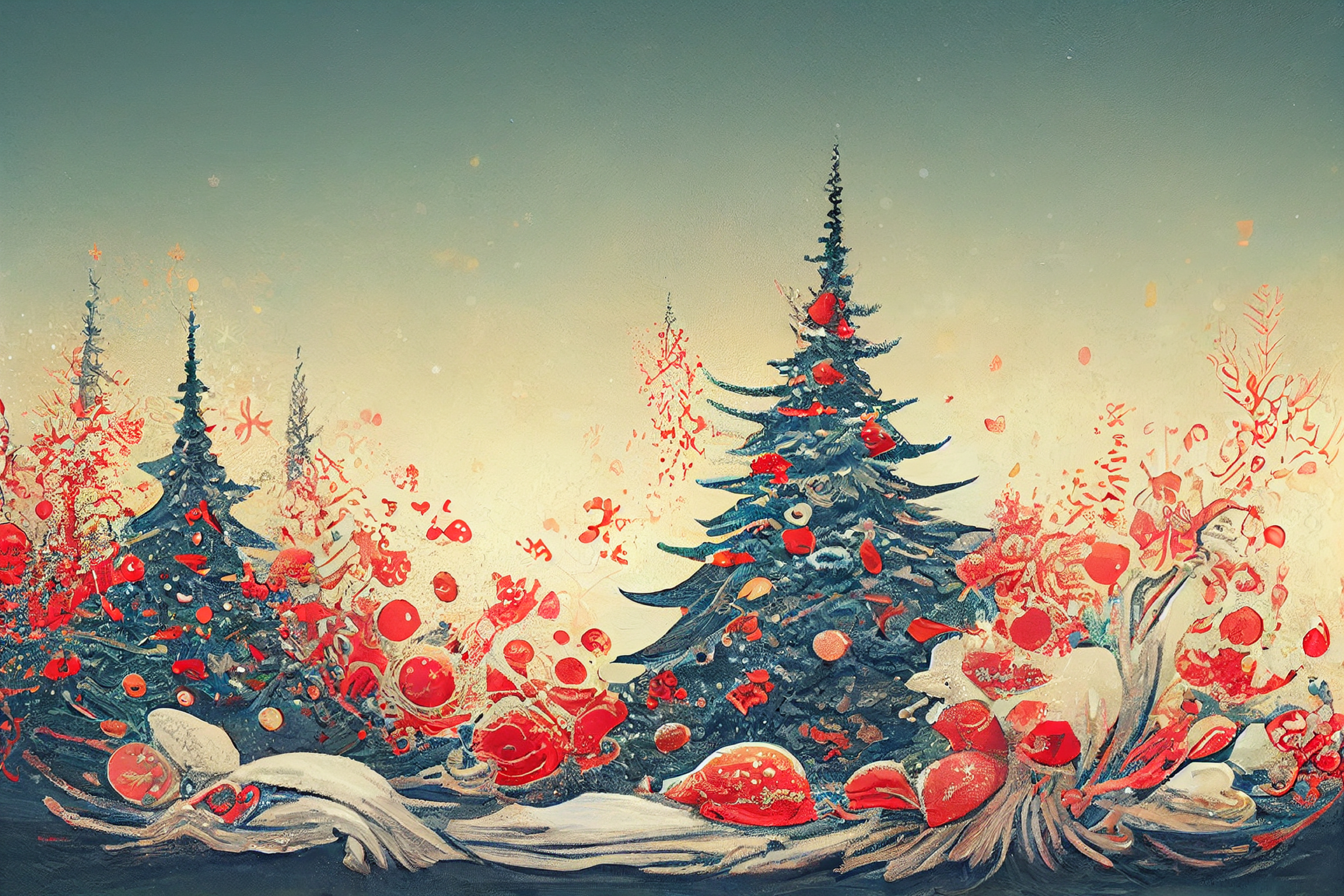 Free Download Audrey Kawasaki Style Christmas Theme Background