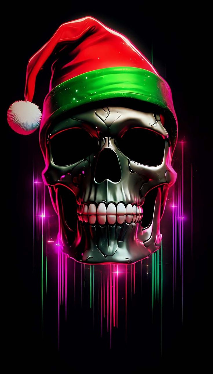 Xmas Skull iPhone Wallpaper