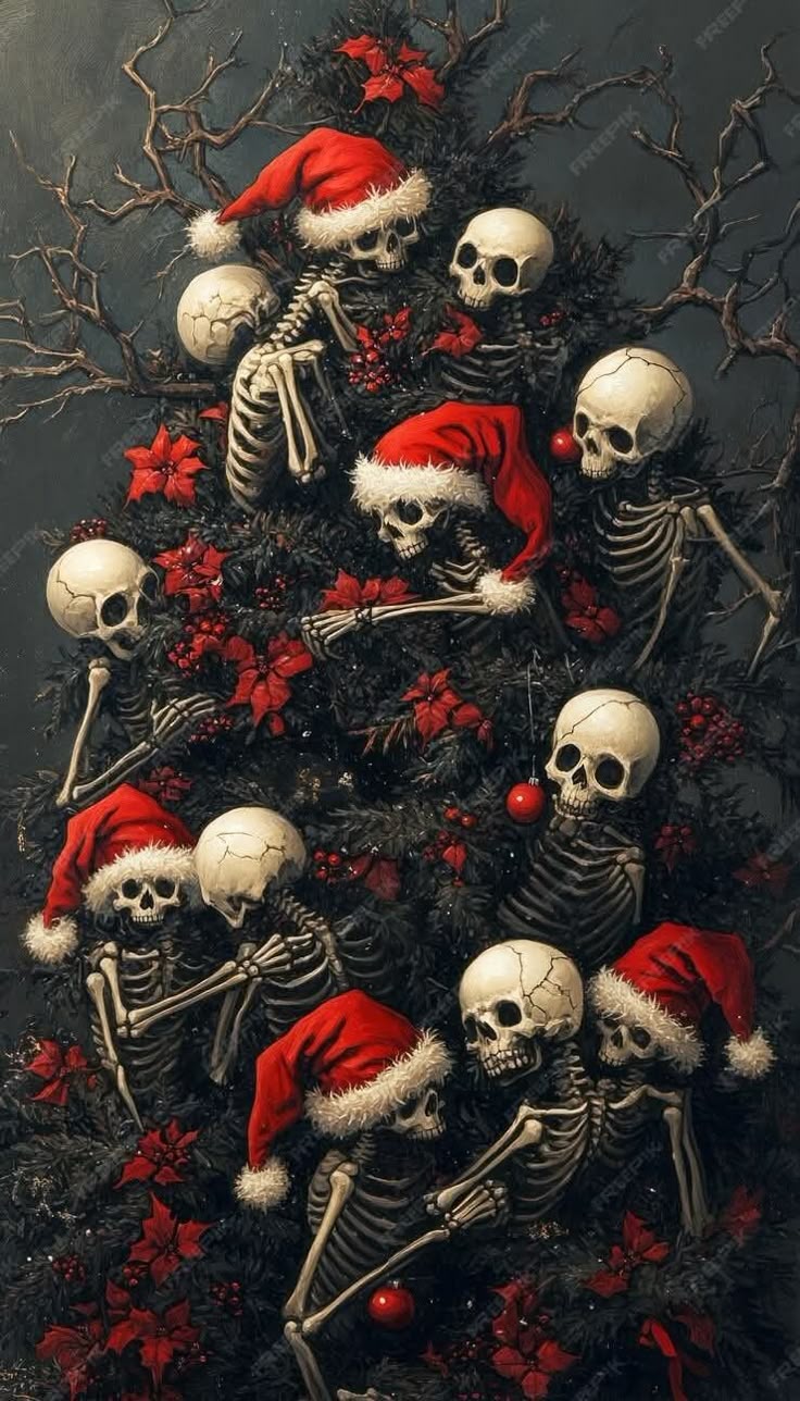Discover Skull Christmas and creepy christmas ideas. christmas, skull, scary christmas and more