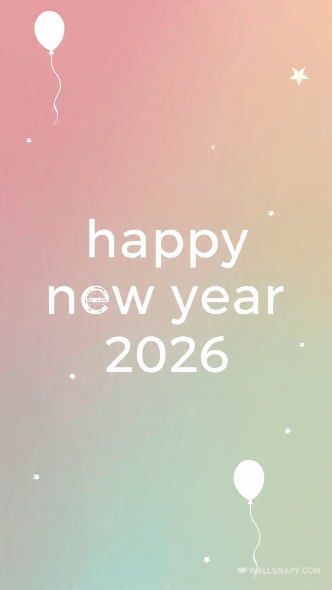 Happy new year 2026 gradient theme iphone wallpaper