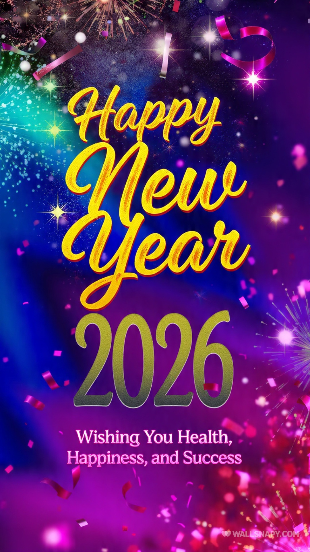 Happy new year 2026 minimal white 4k wallpaper