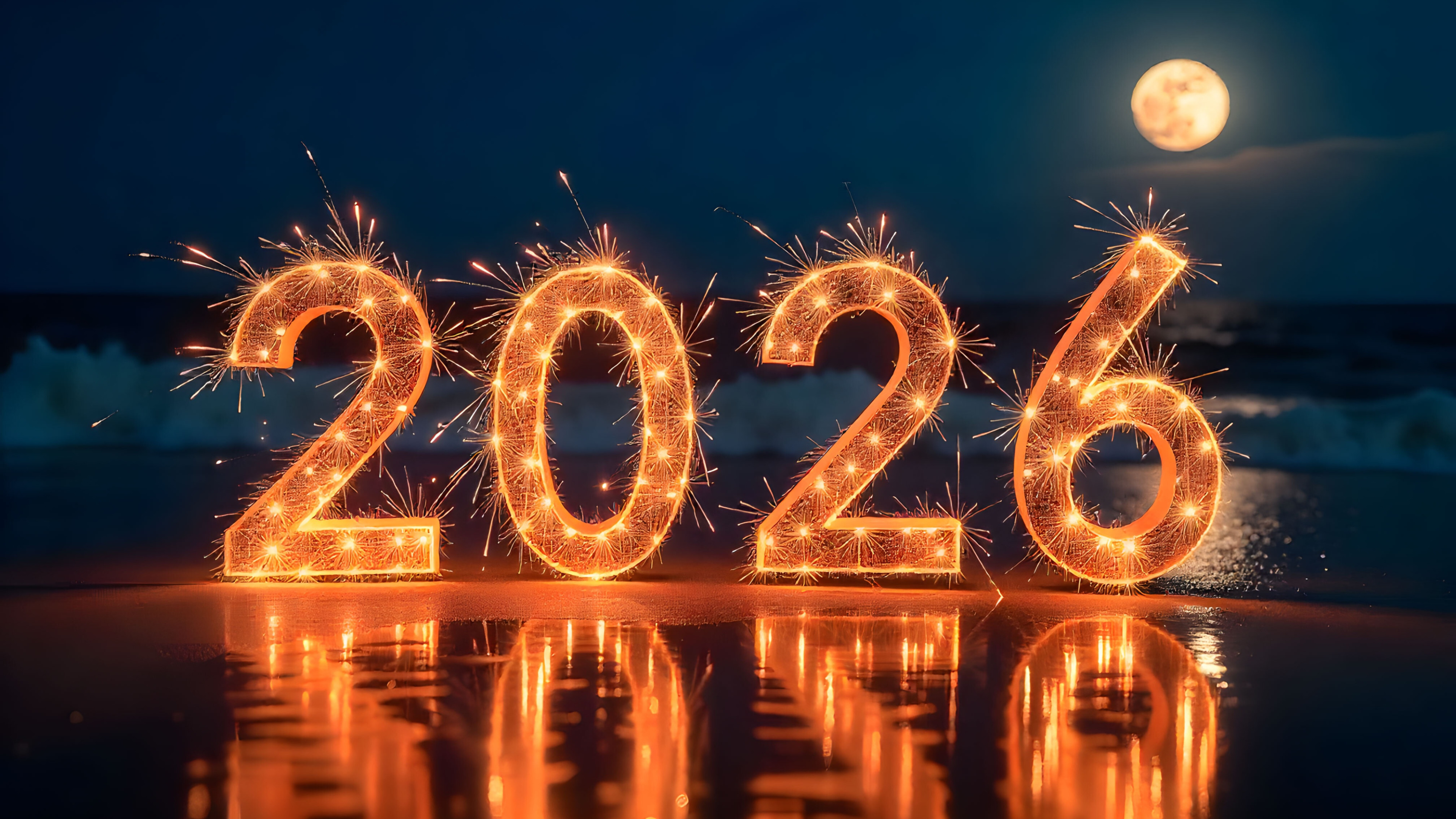 Sylwester, Nowy Rok, New Year 1366 2026, Ksiezyc, Swiatla na Pulpit