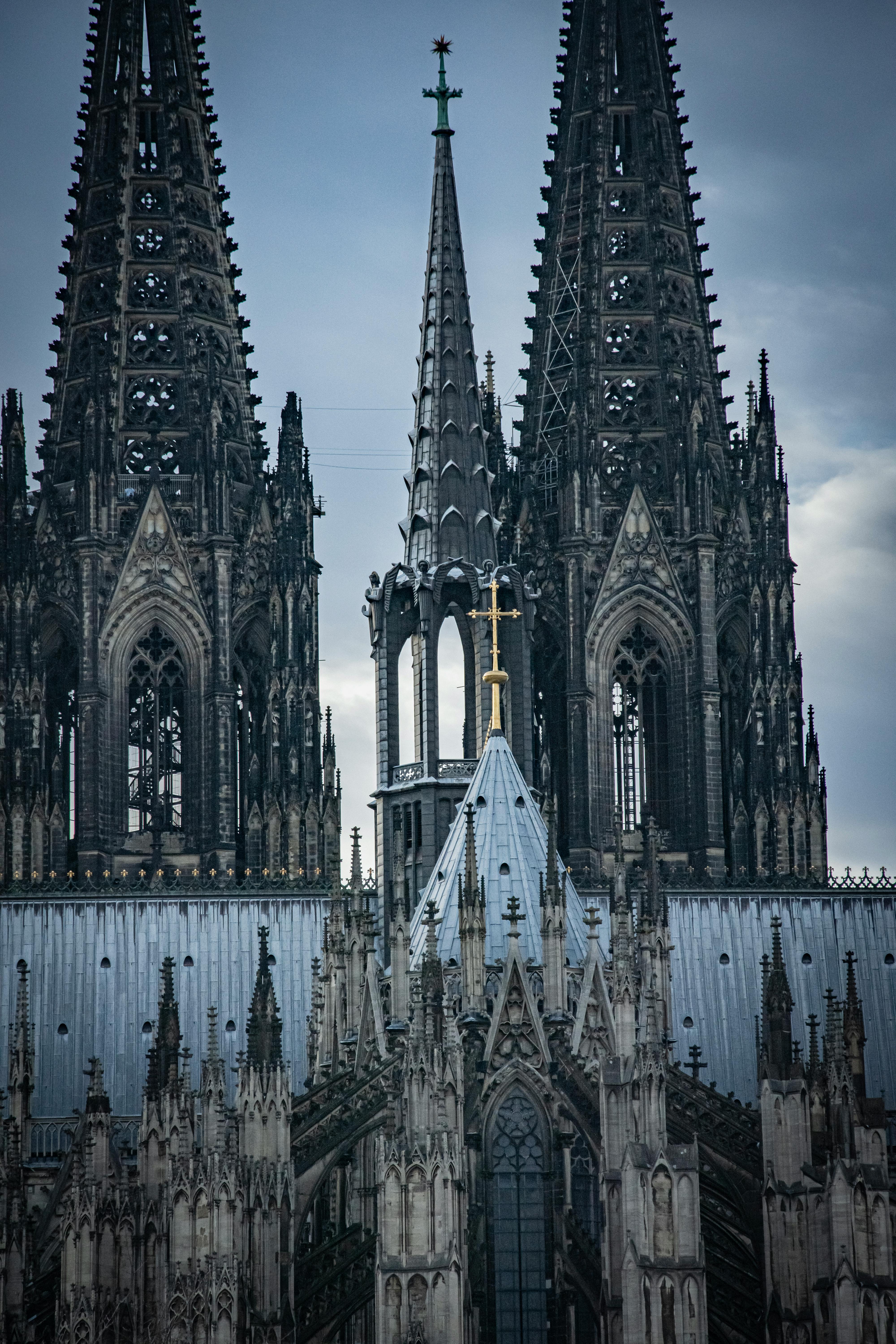 Majestic Gothic Facade of Cologne Cathedral · Free