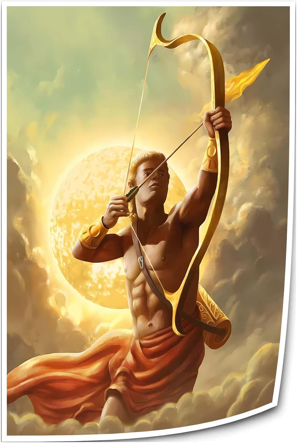 Binyeen Greek Mythology Apollo Poster Art Deco Picture for Bathroom Walls Canvas Oil Painting Panels Wall Decor for Kitchen Giclee Artwork (8.00''x12.00'', Unframed): Posters & Prints