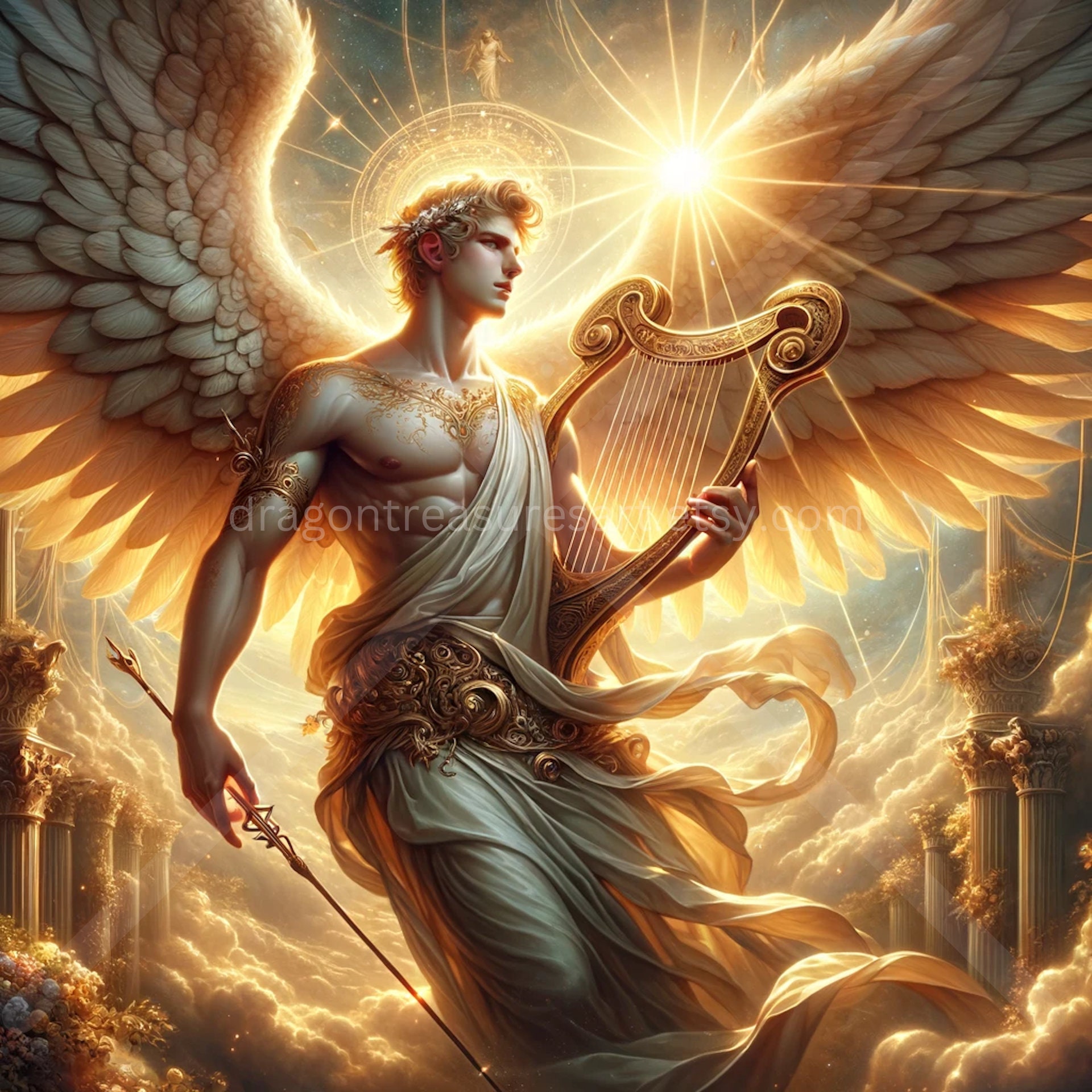 Apollo Greek Download: Digital Art, Instant Downloadable Wallpaper, Downloadable Fantasy Art, Digital Poster, Greek Mythology Art, Gods