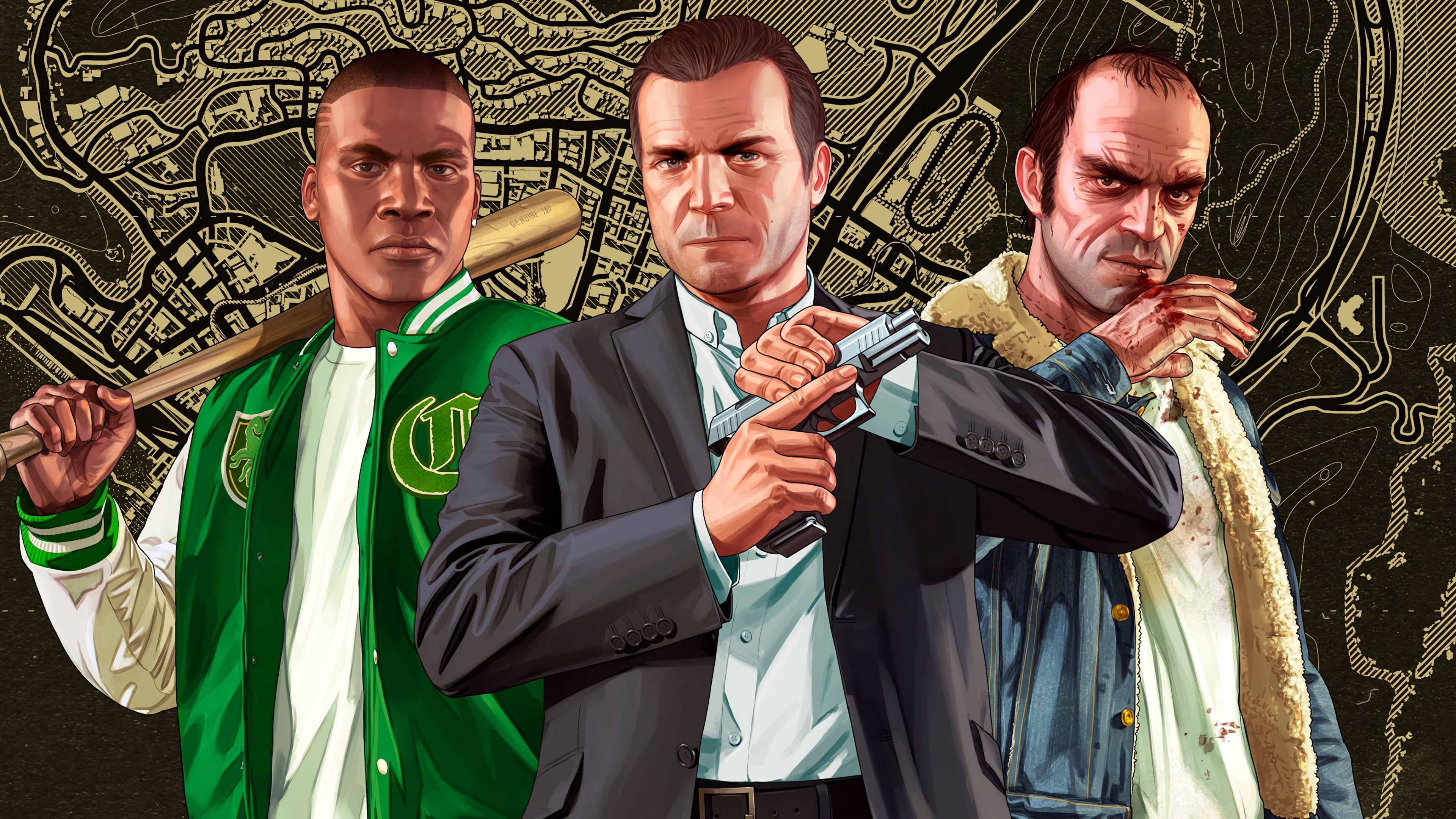 Grand Theft Auto V Wallpaper 4K, Michael De Santa, Townley