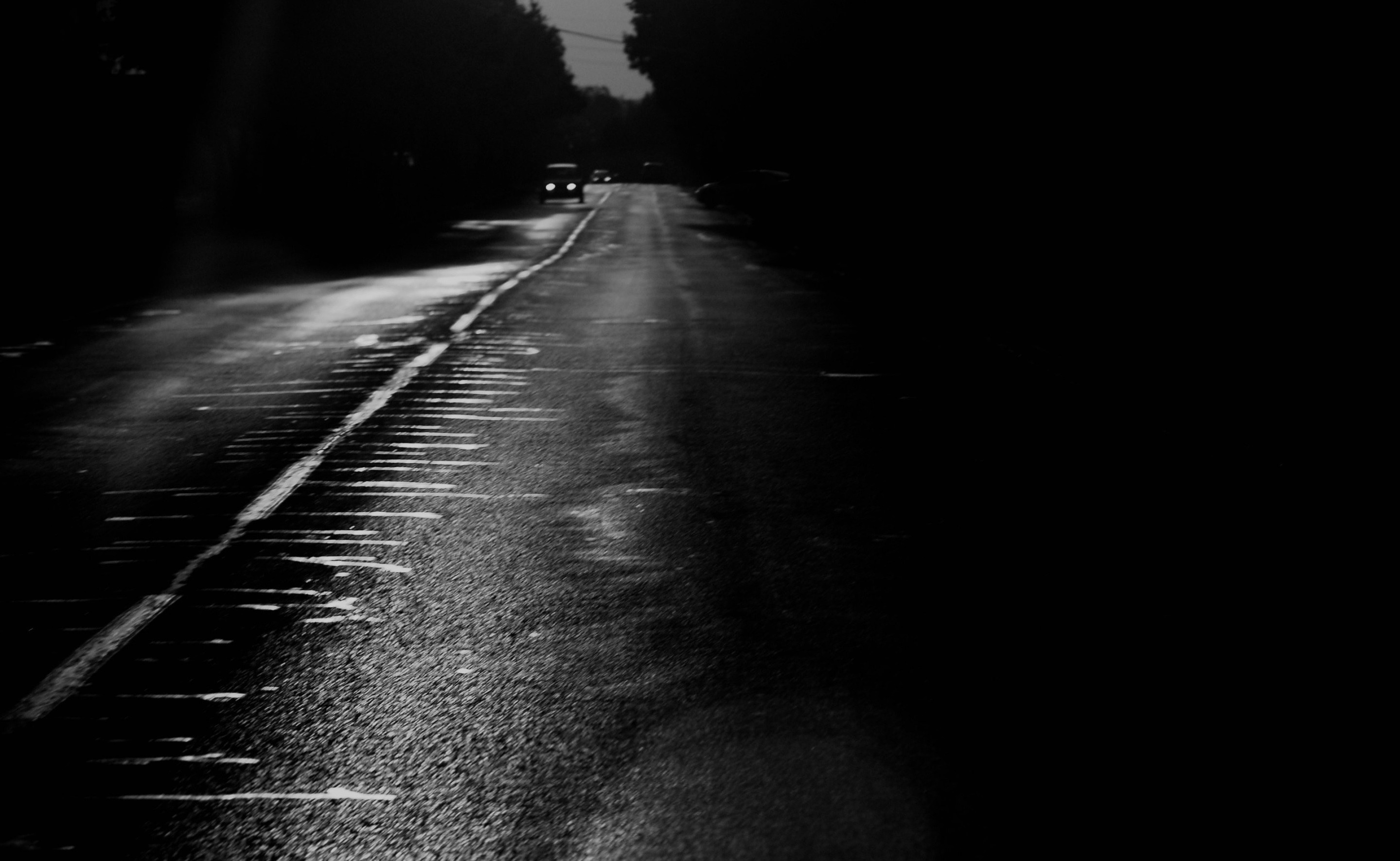 photography, Landscape, Monochrome, Night, Road Wallpaper HD / Desktop and Mobile Background