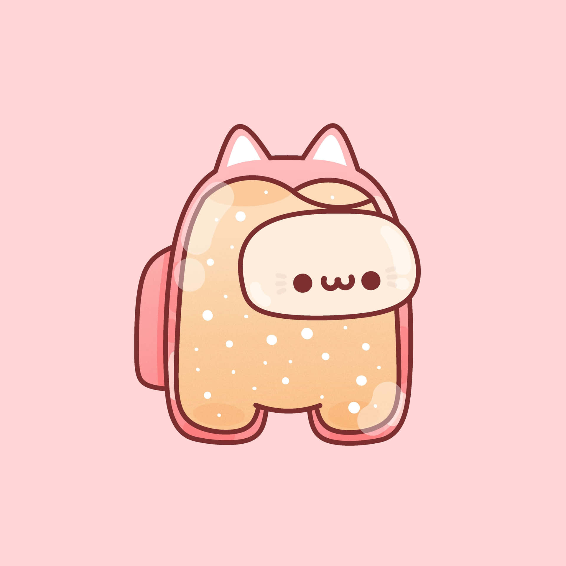 Download Cute Among Us Pink Stuff Wallpaper