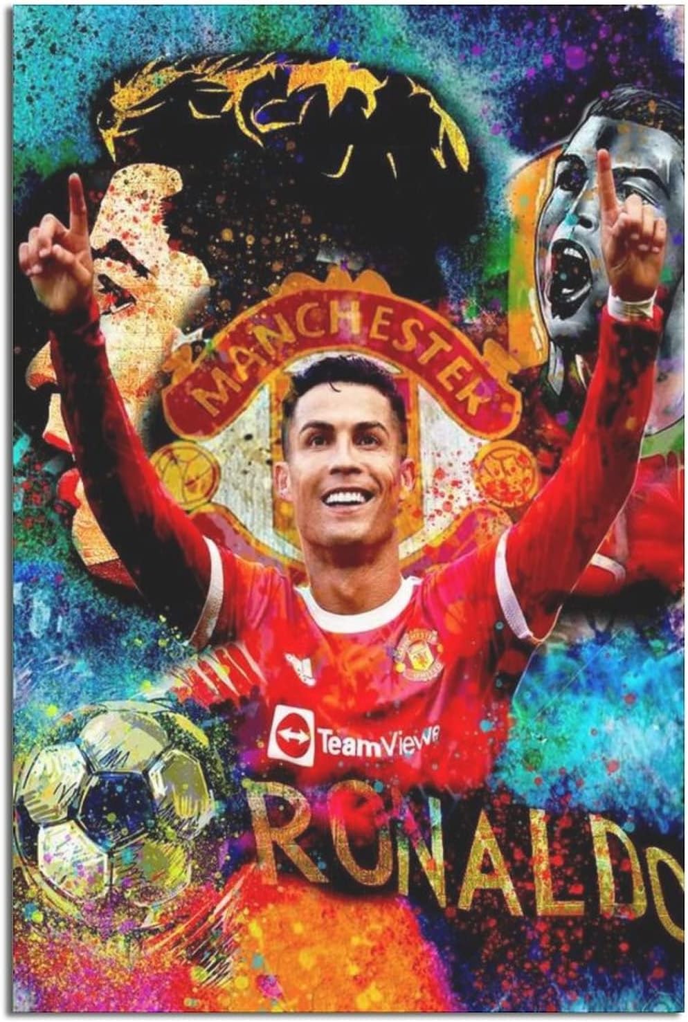 Cristiano Ronaldo Football Poster Canvas Wall Art Kosovo