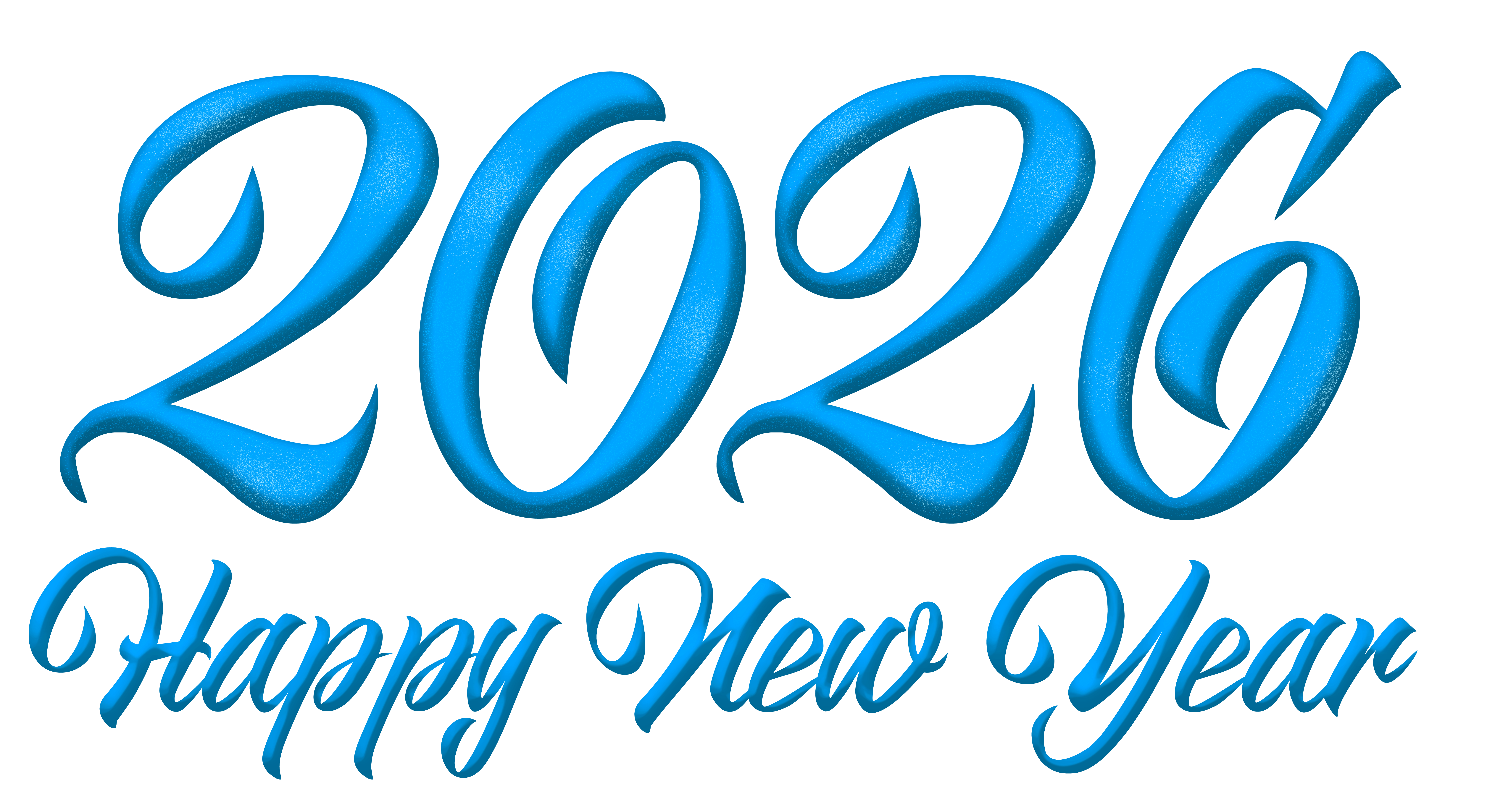 Blue Happy New Year 2026 PNG Clipart Image​-Quality Free Image and Transparent PNG Clipart