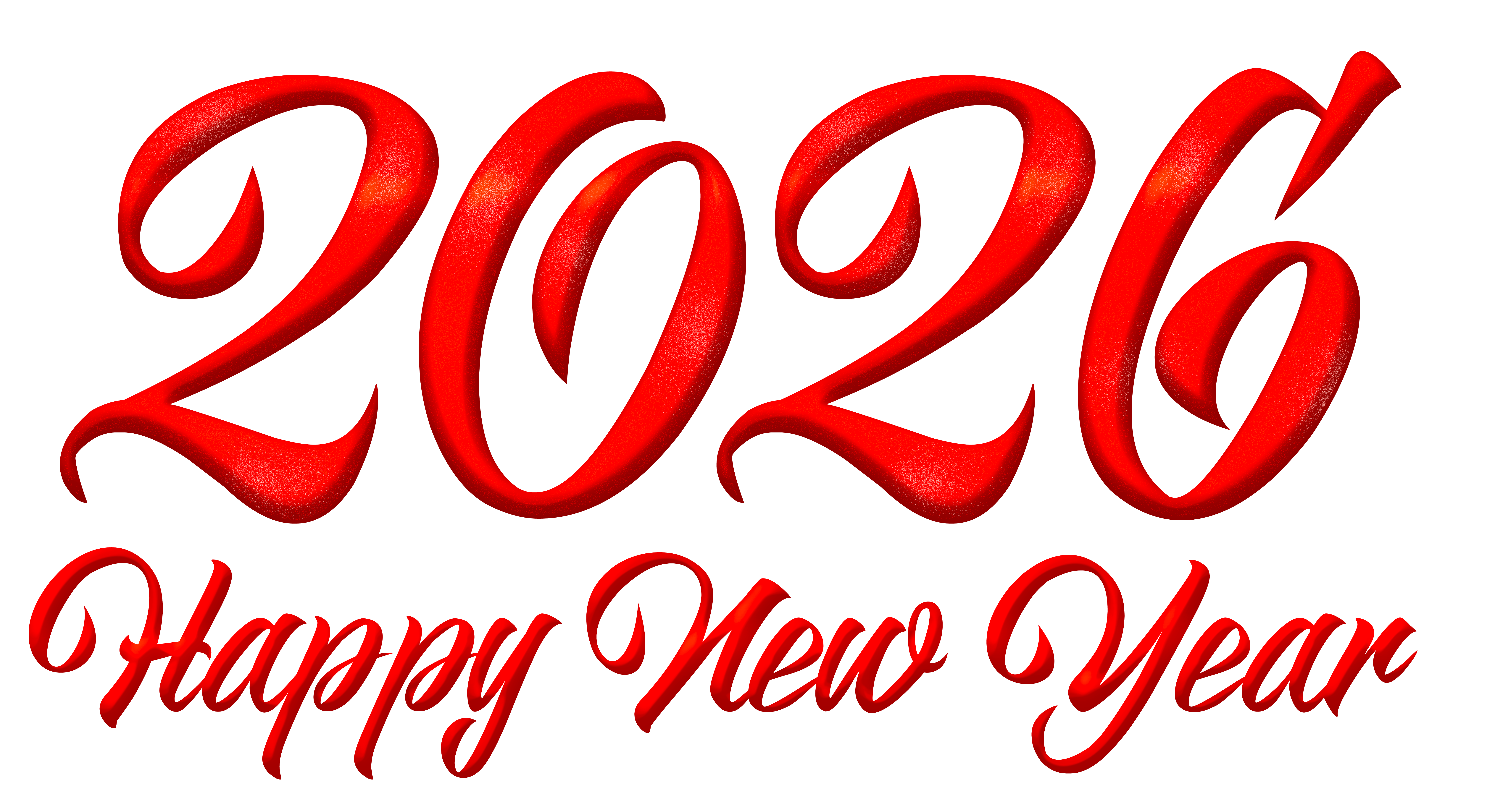 Red Happy New Year 2026 PNG Clipart Image​-Quality Free Image and Transparent PNG Clipart