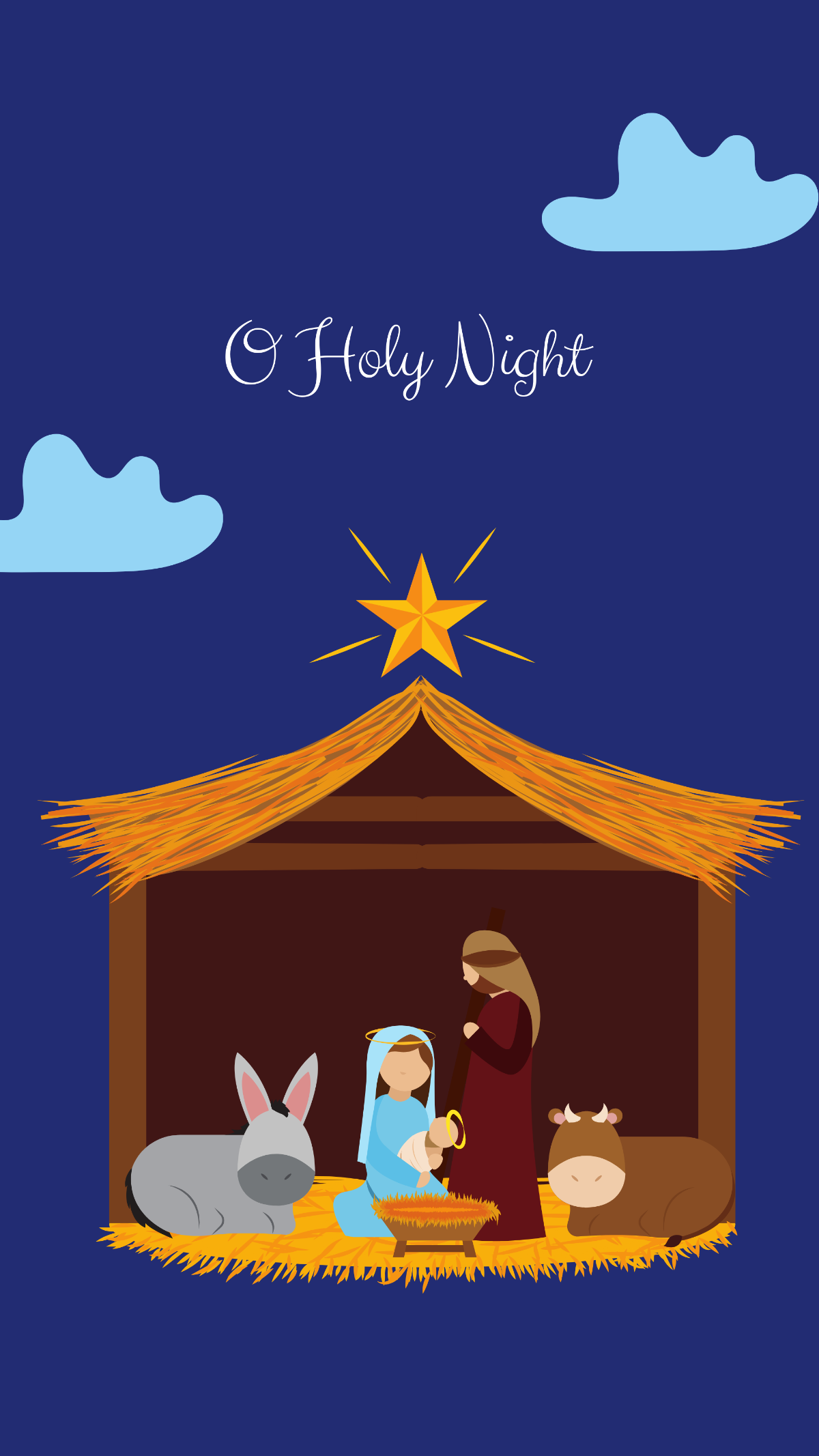 Free Christmas Nativity Wallpaper to Edit Online
