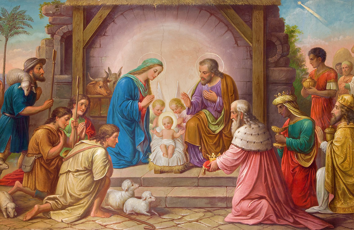 Vintage Biblical Scene Art Mural Wallpaper