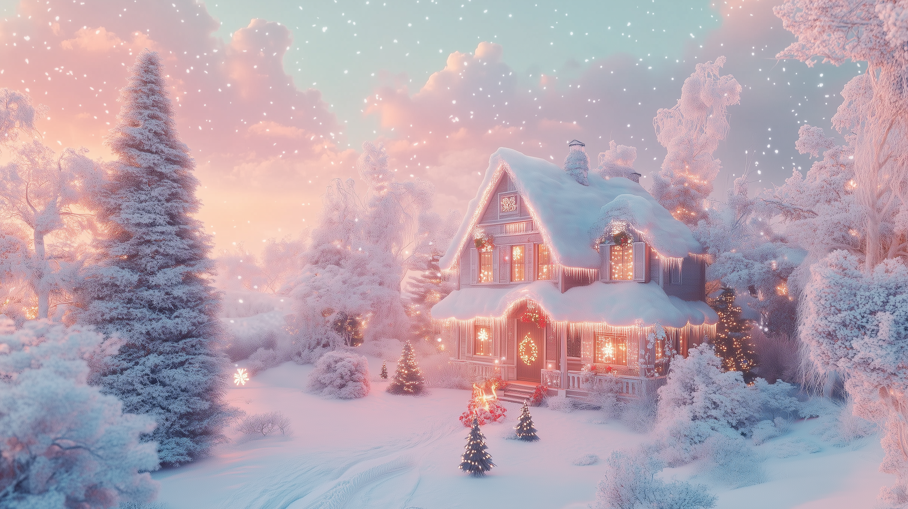 Pastel Christmas Aesthetic HD Wallpaper