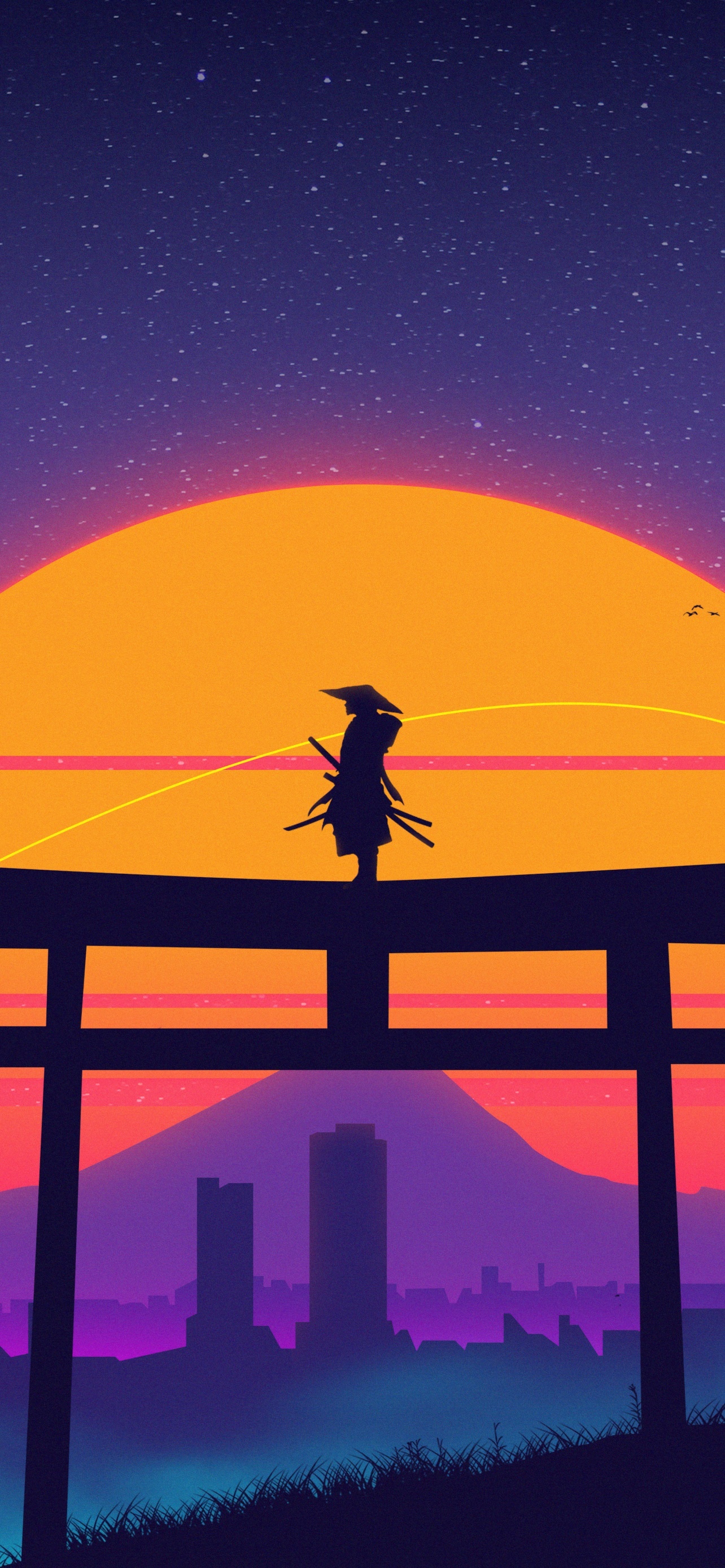 Samurai Torii Gate Silhouette Best Apple IOS Home Screen And Lock Screen Wallpaper And Of 2025