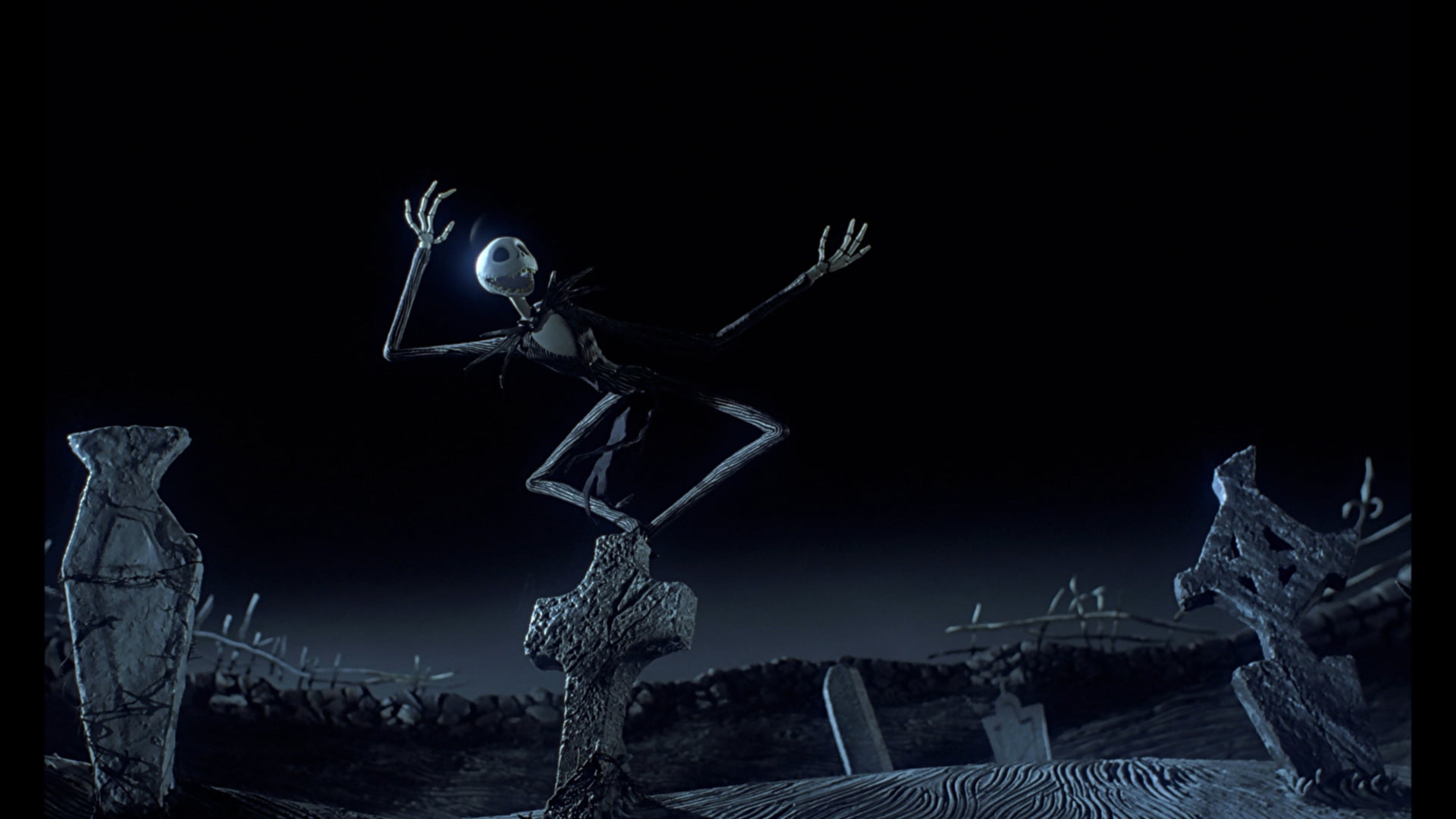 Jack Skellington The Nightmare Before Christmas With Night Background 4K HD Movies Wallpaper