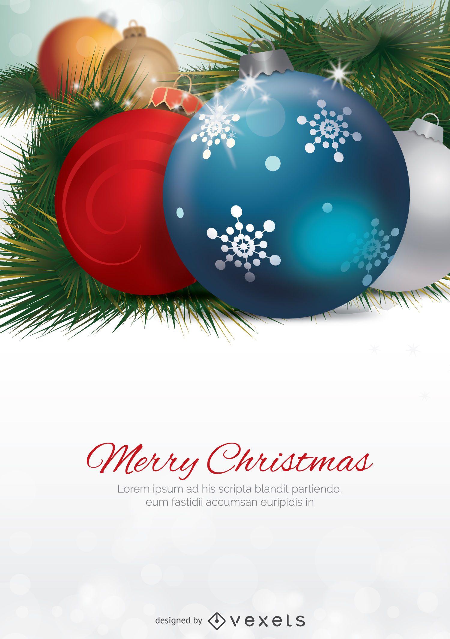 Christmas Balls Macro With Blank Space For Message Vector Download