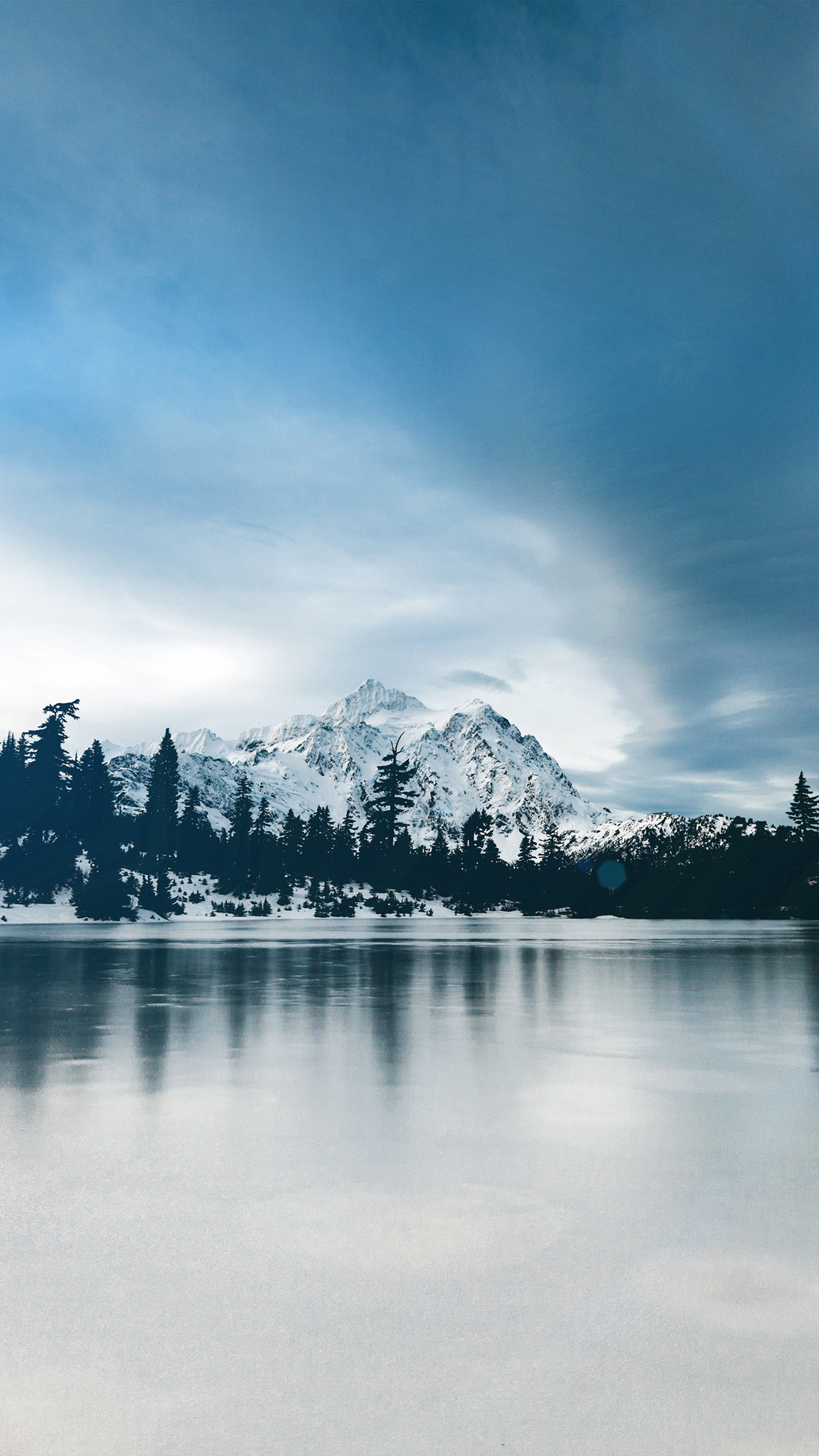 iPhone X wallpaper. frozen lake winter snow wood forest cold