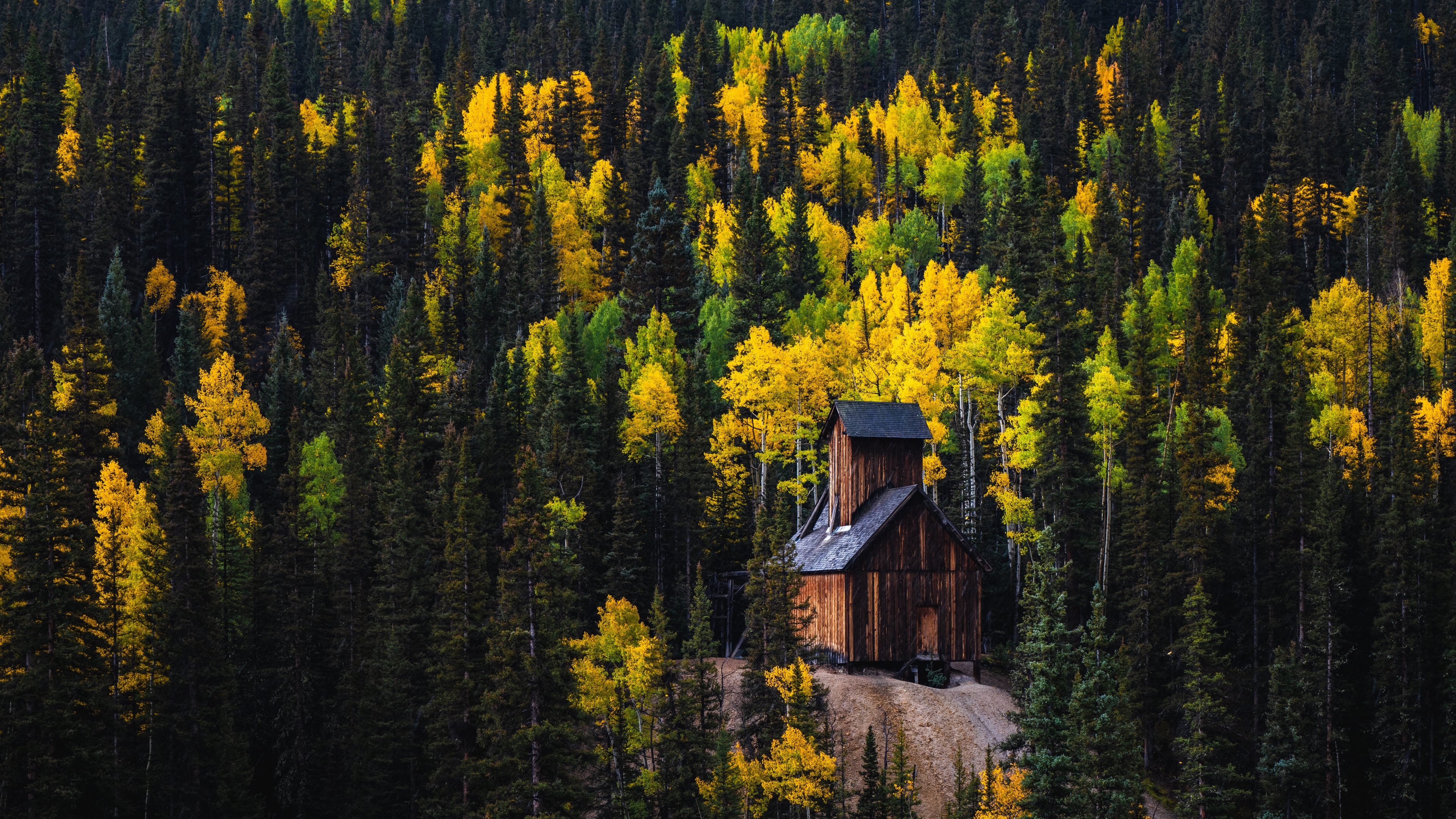 Colorado Boy Mine Wallpaper 4K, Wooden cabin, Red Mountain Pass