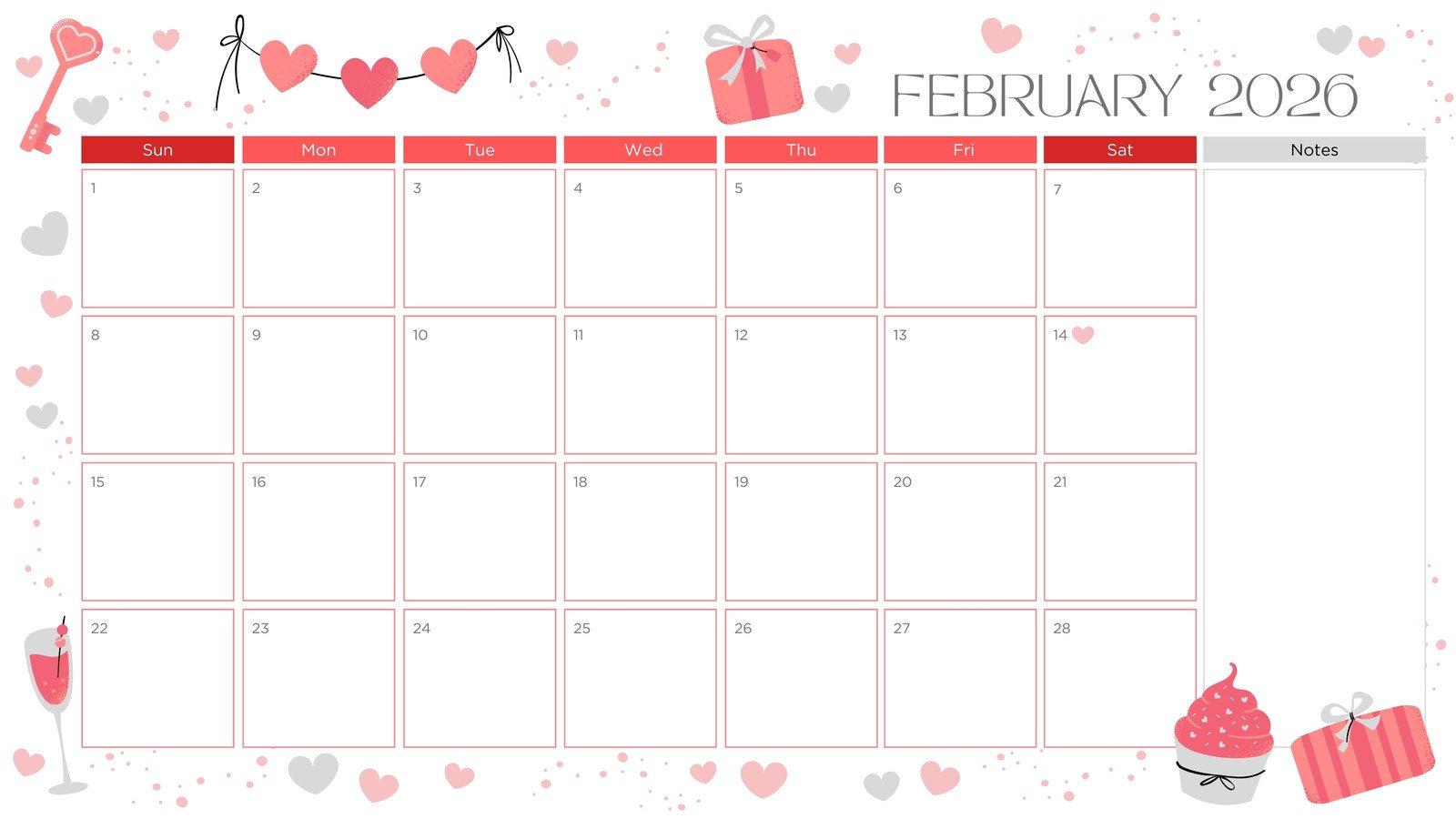 Free February 2026 calendar