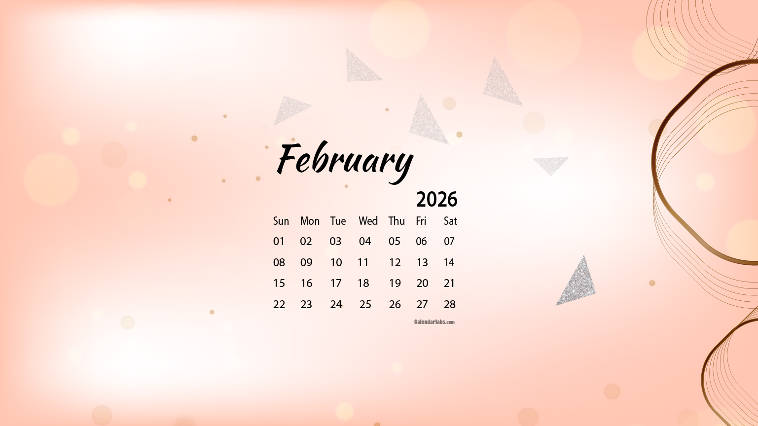 February 2026 Desktop Wallpaper Calendar